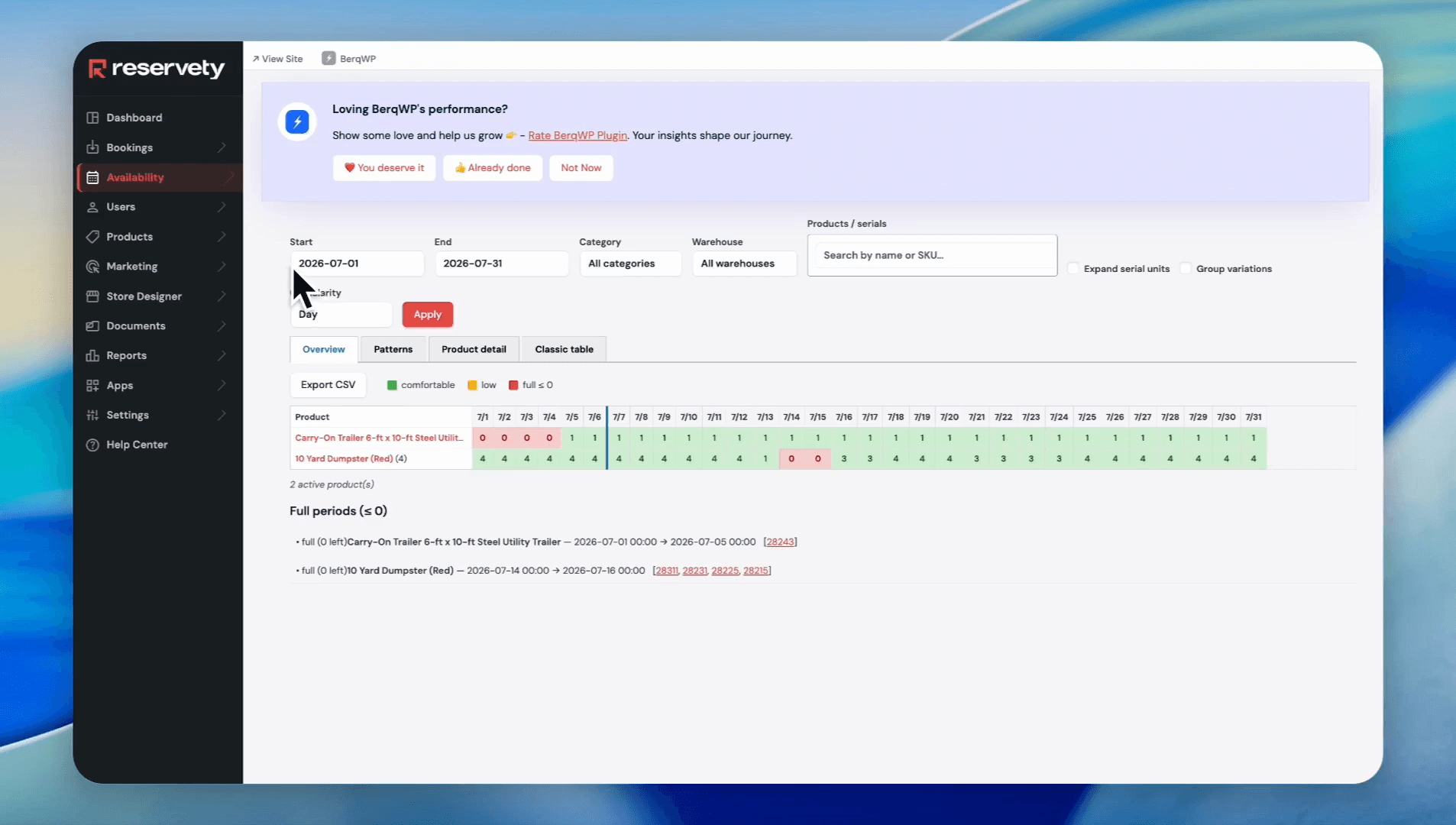 Step #4: Select the reporting period start date from the top filter bar.