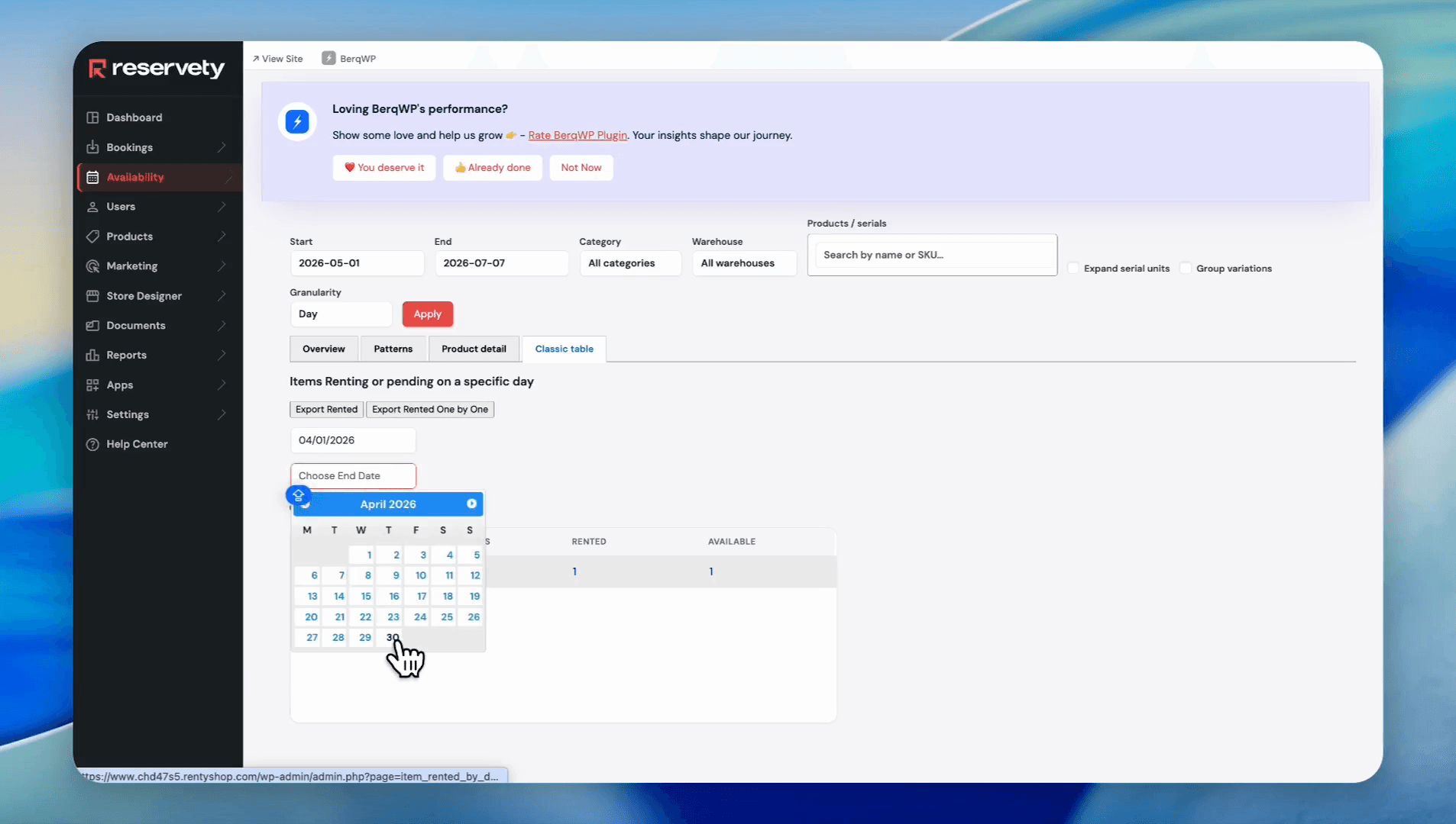 Step #12: Click Choose End Date and select an end date from the calendar picker.
