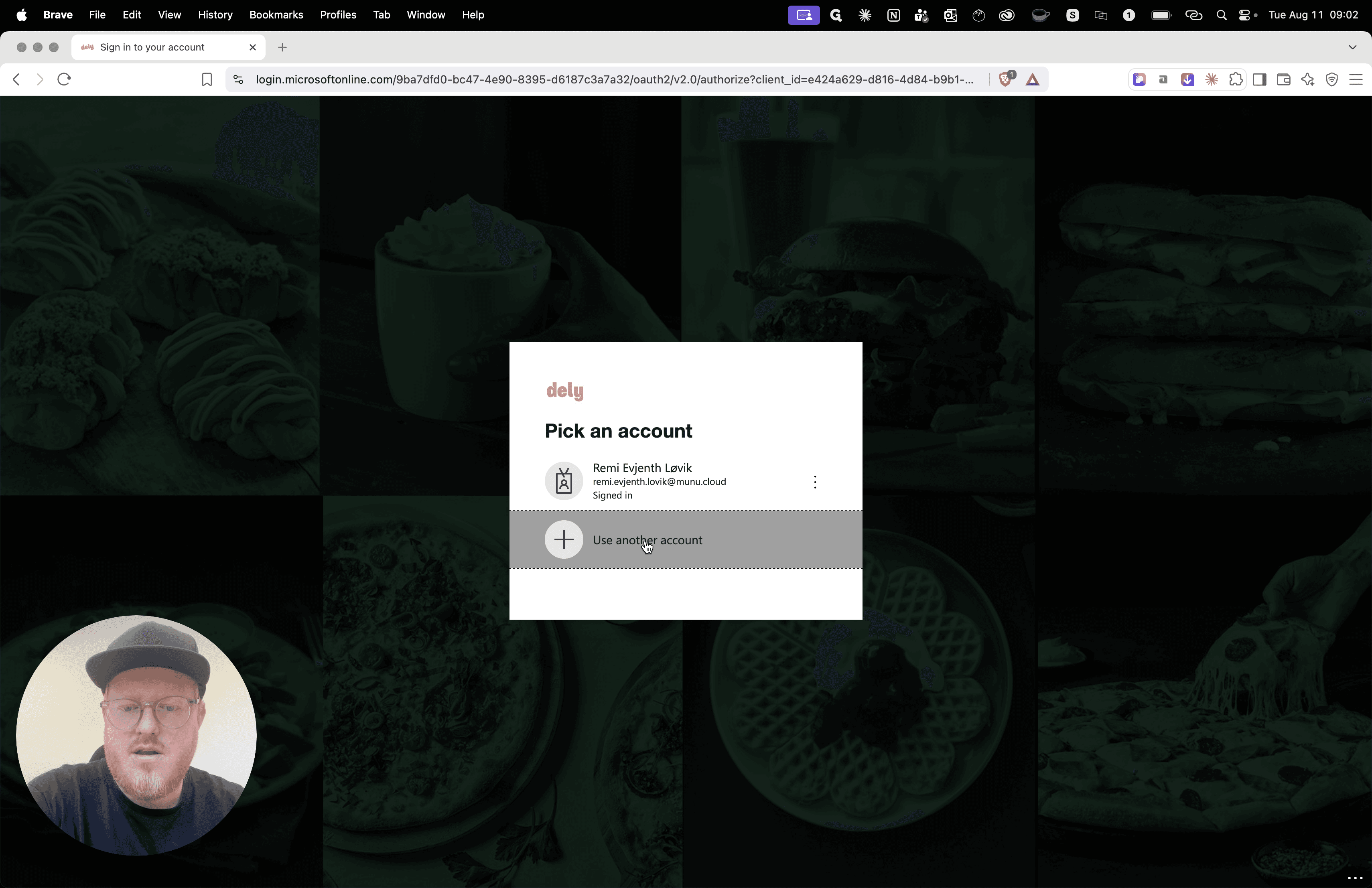 Step #5: Dersom du blir bedt om å velge konto i en Microsoft-dialogboks, klikker du på Use another account for å bruke riktig adresse.