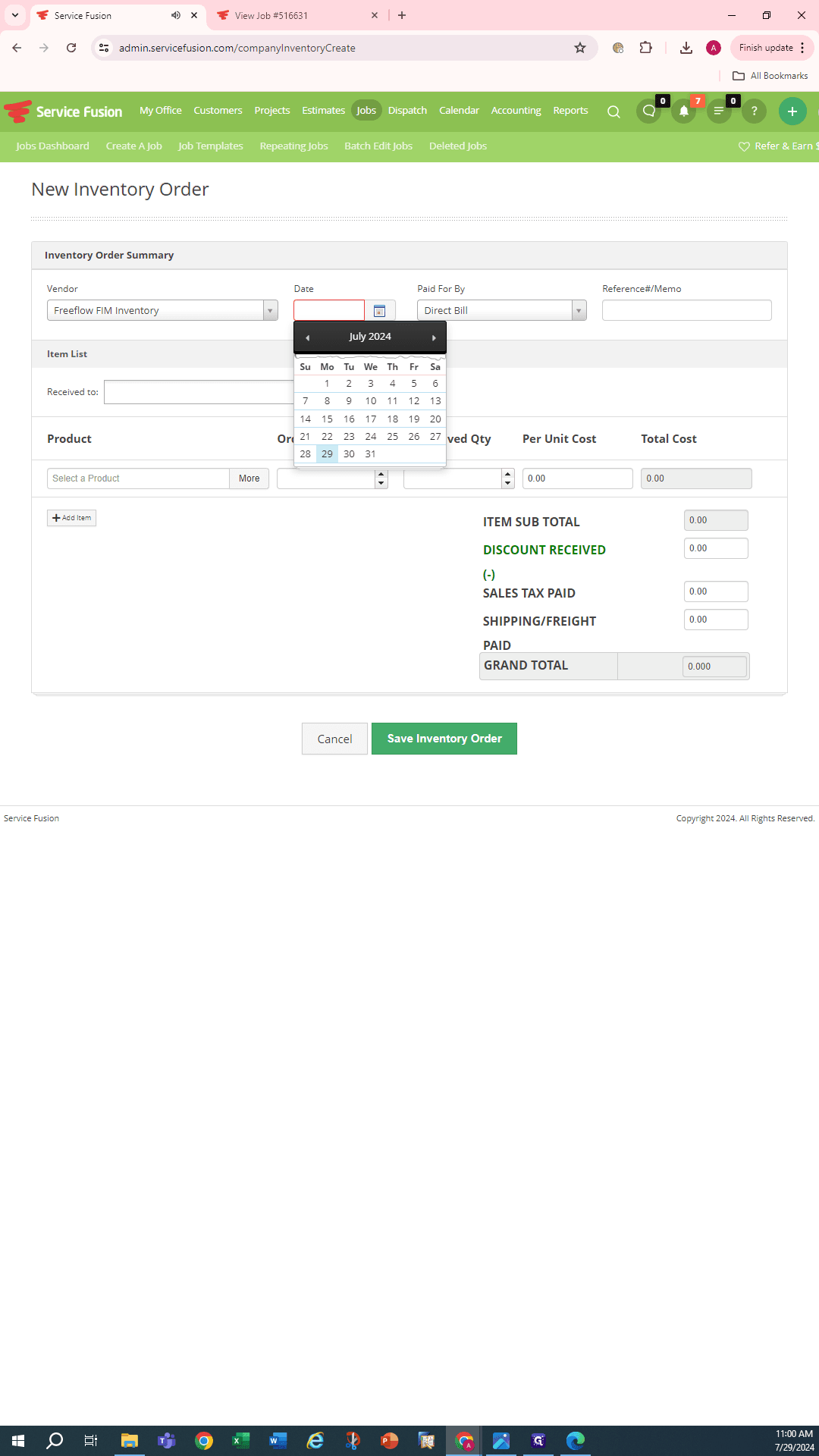Step #8: Calendar will appear automatically if needed