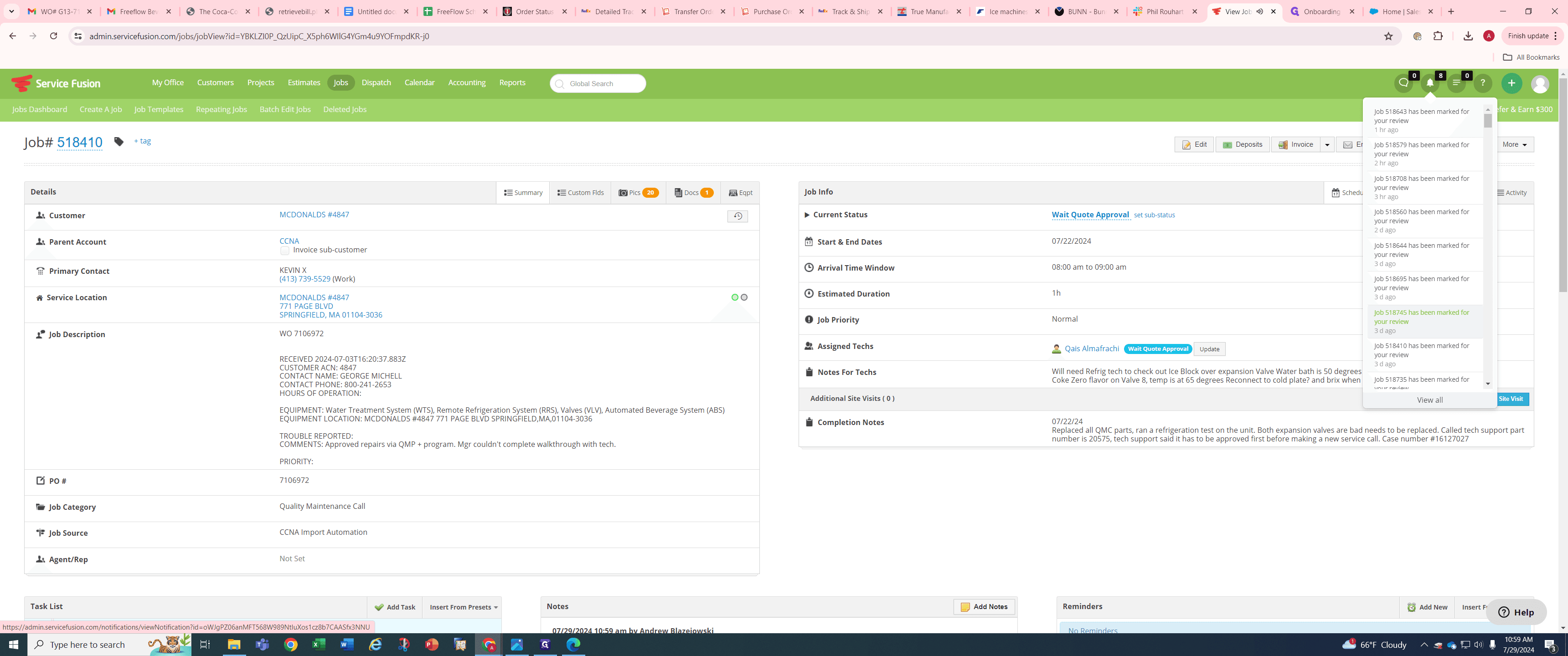 Step #1: Creating a Transfer Order in Service Fusion
