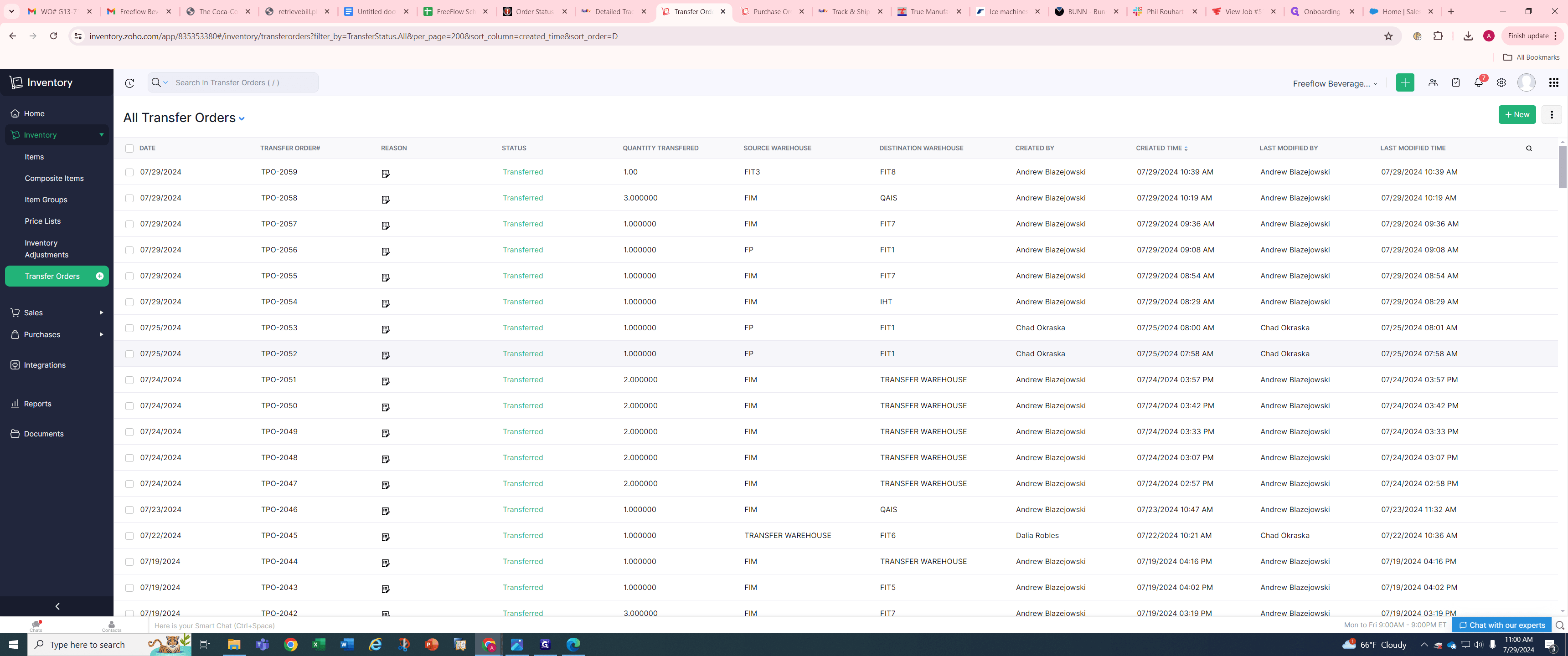 Step #3: Find the Transfer Order you want to add to Van's inventory