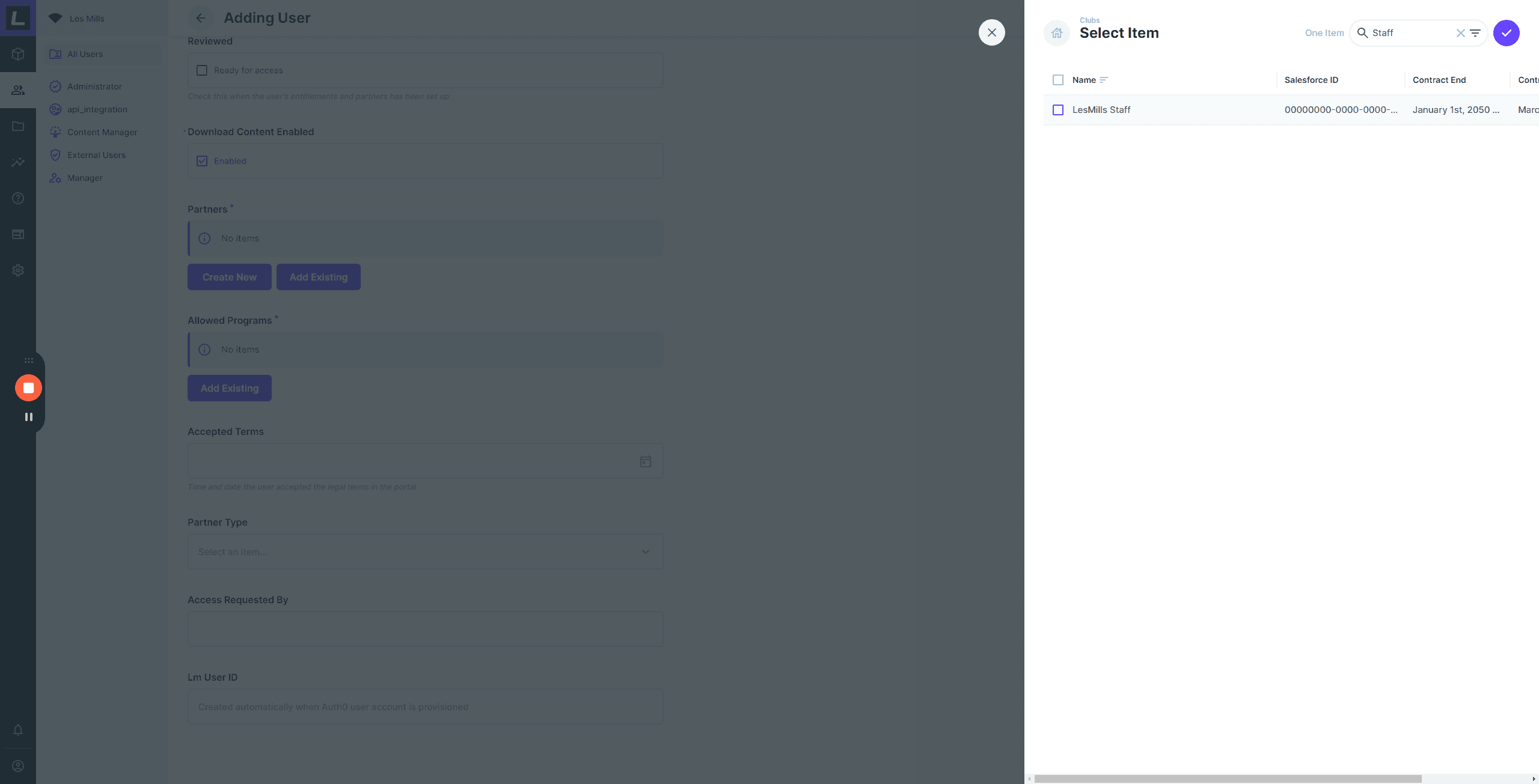 Step #12: When you find the correct club click the checkbox.