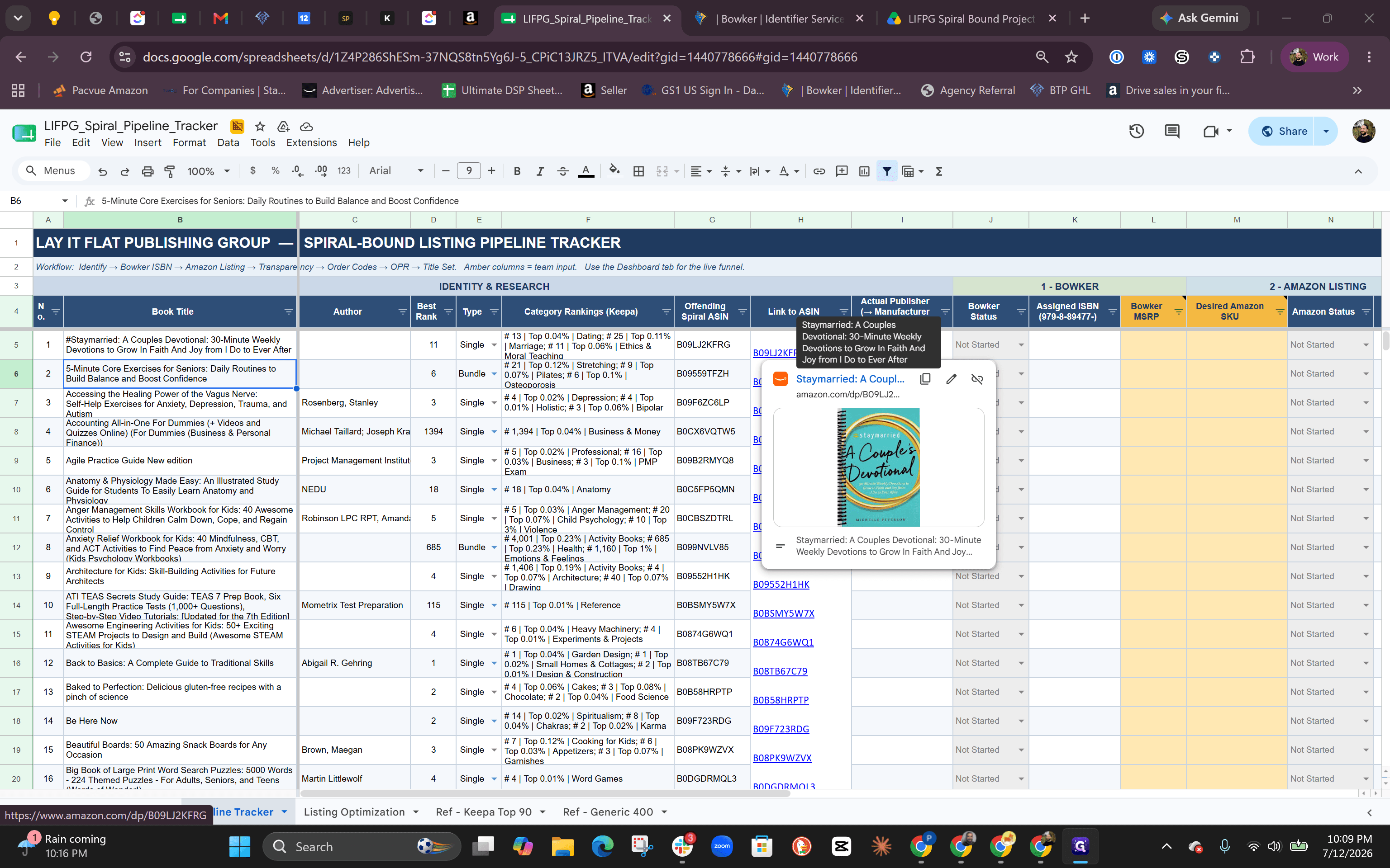 Step #1: Click the ASIN link in the pipeline tracker to open the existing Amazon listing.