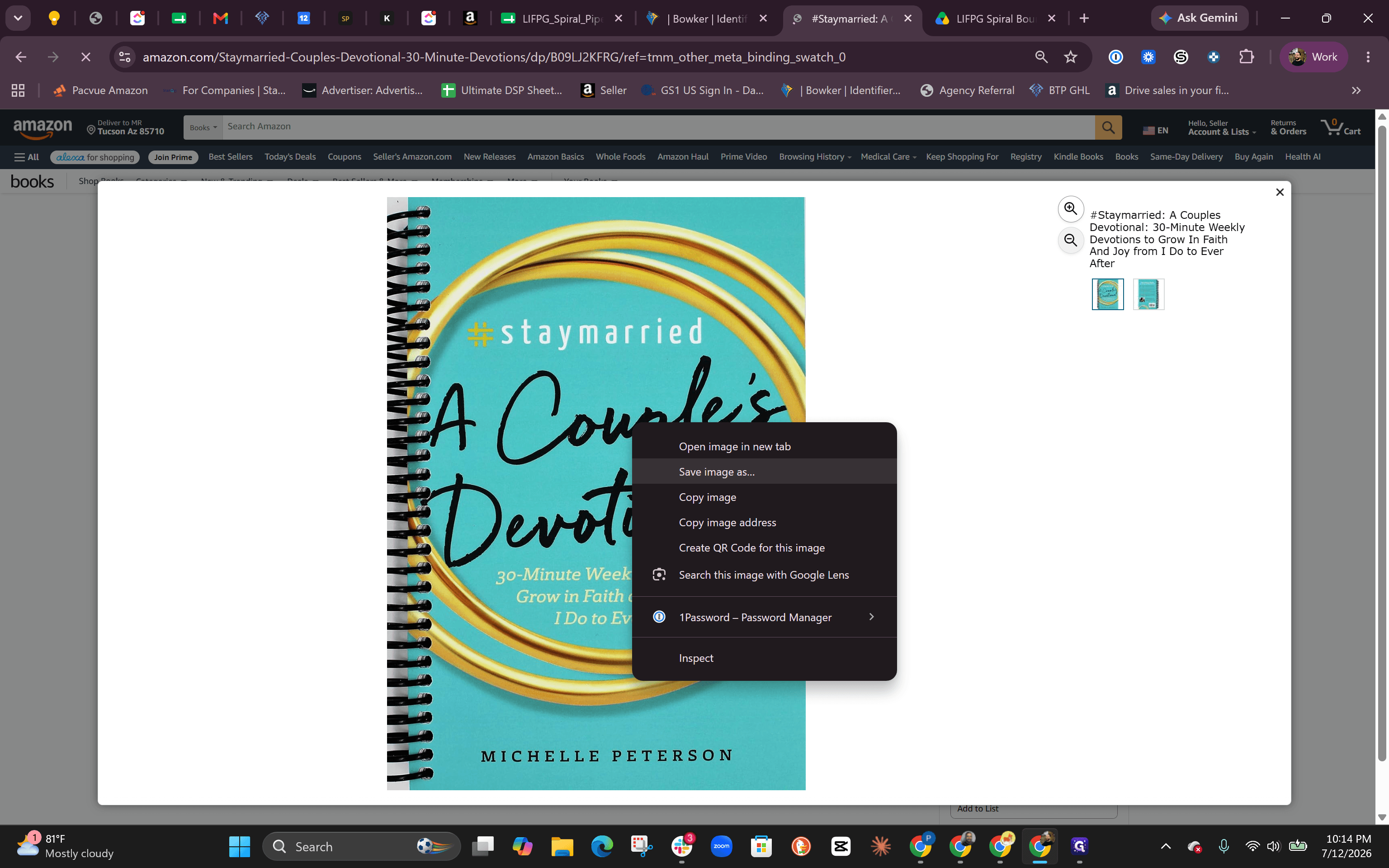 Step #3: Right-click the book's cover image and save it to your computer.