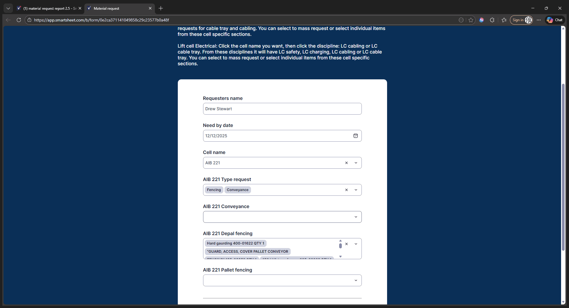 Step #11: Click "AIB Conveyance"