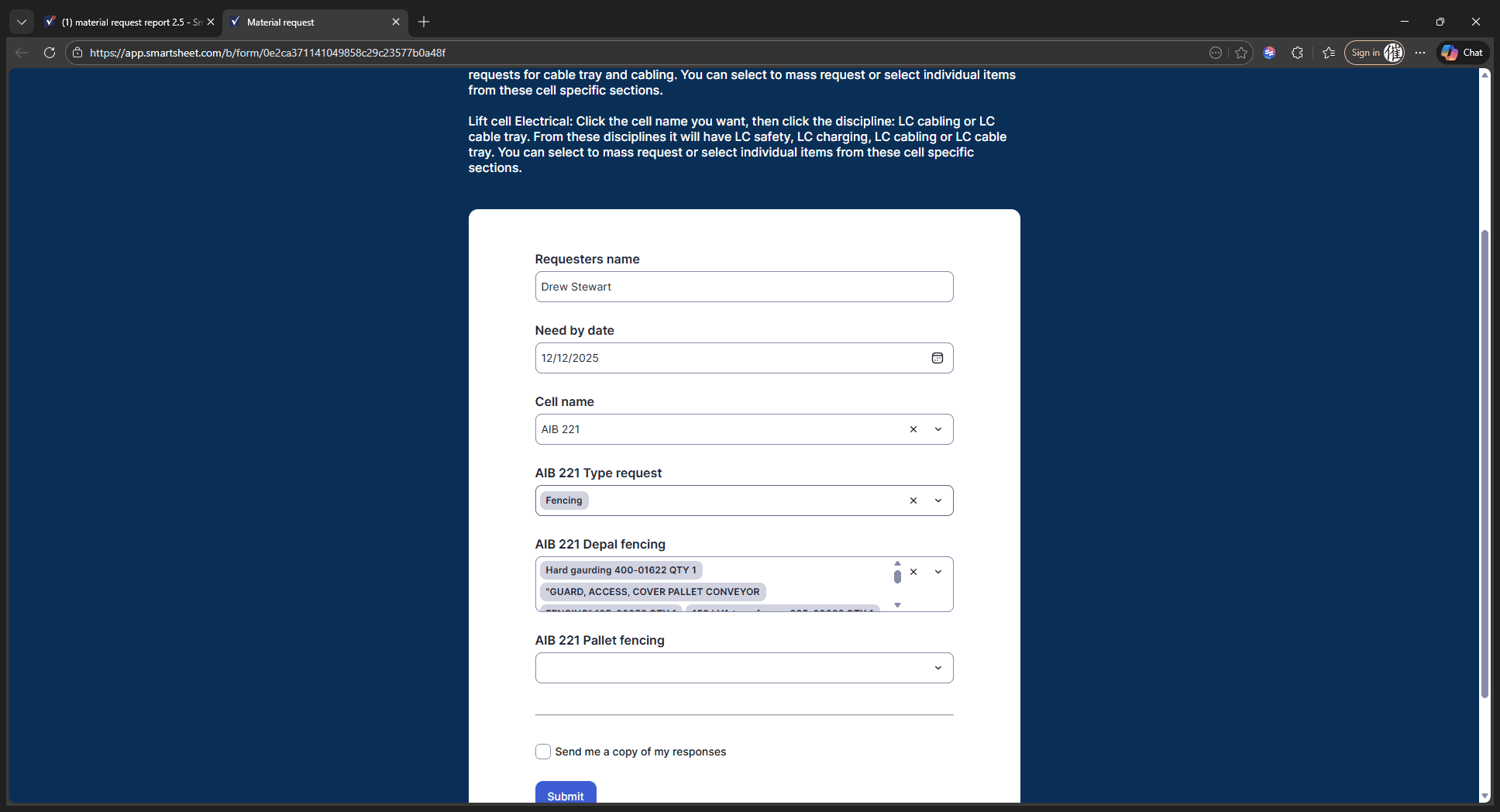 Step #9: Click "AIB Type requests"