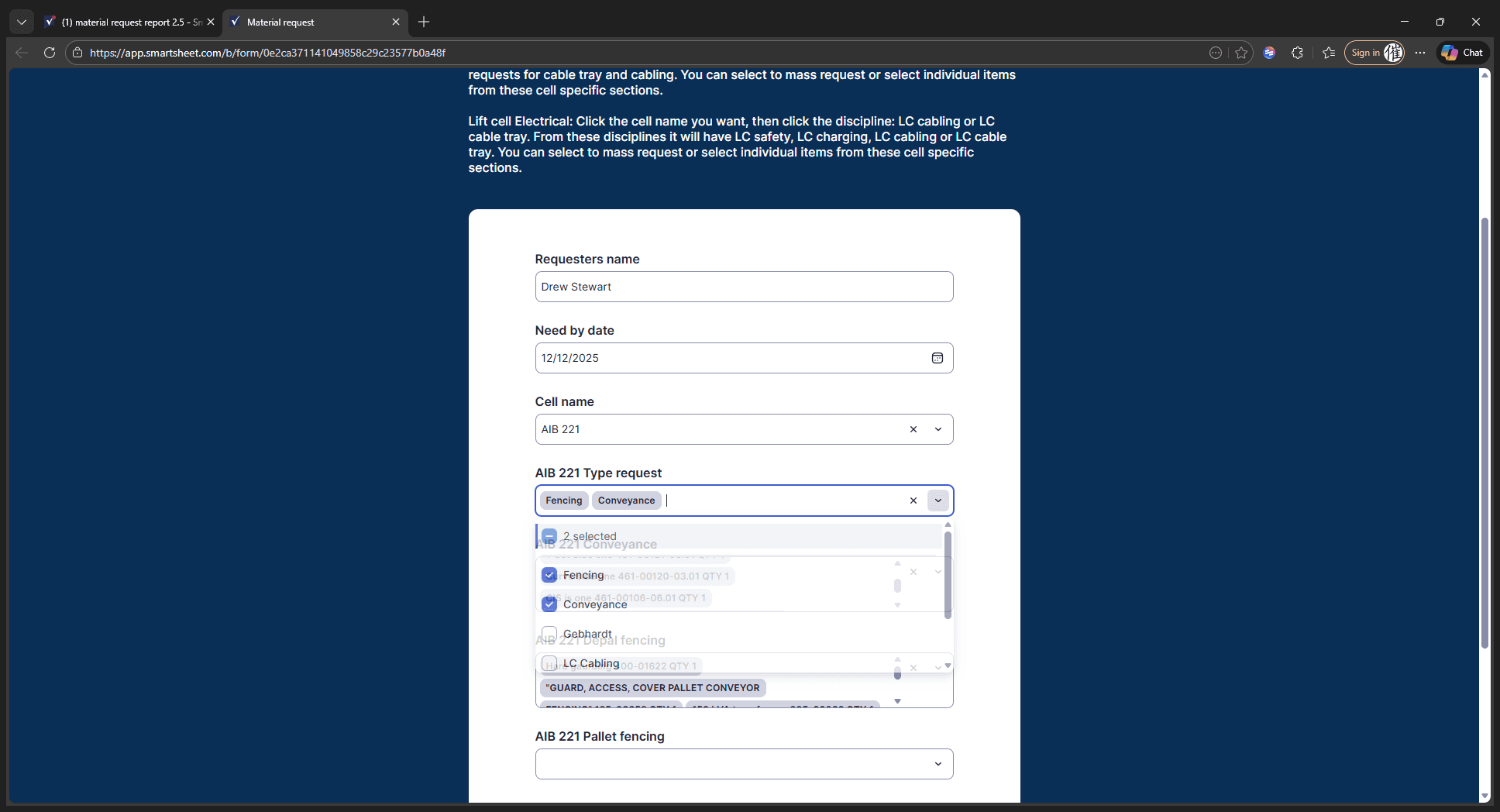 Step #16: Click "AIB Type requests"