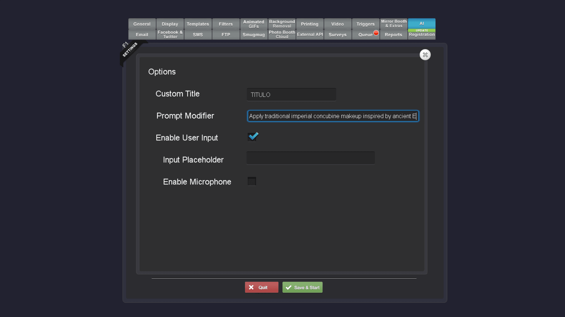 Step #14: Pega o escribe tu modificador de prompt en el cuadro de texto Prompt Modifier.