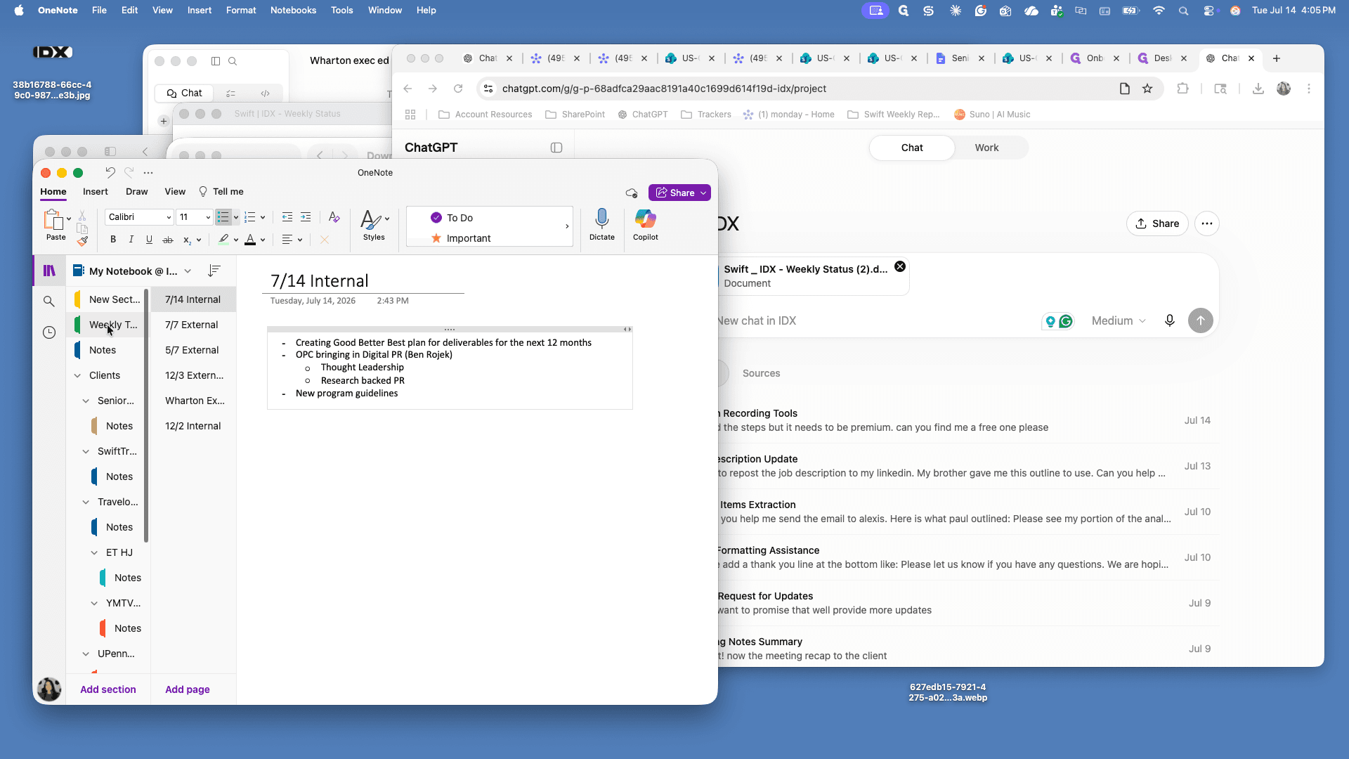 Step #13: Open your note-taking application (like Microsoft OneNote) and navigate to the page where you store your standardized prompts.