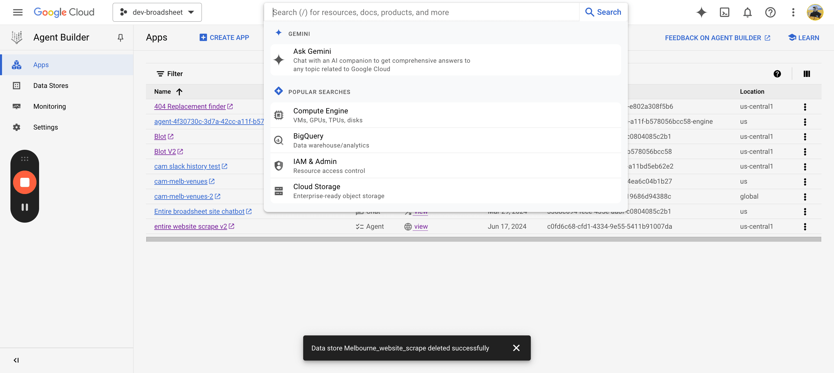 Step #2: Click on "dev - broadsheet"