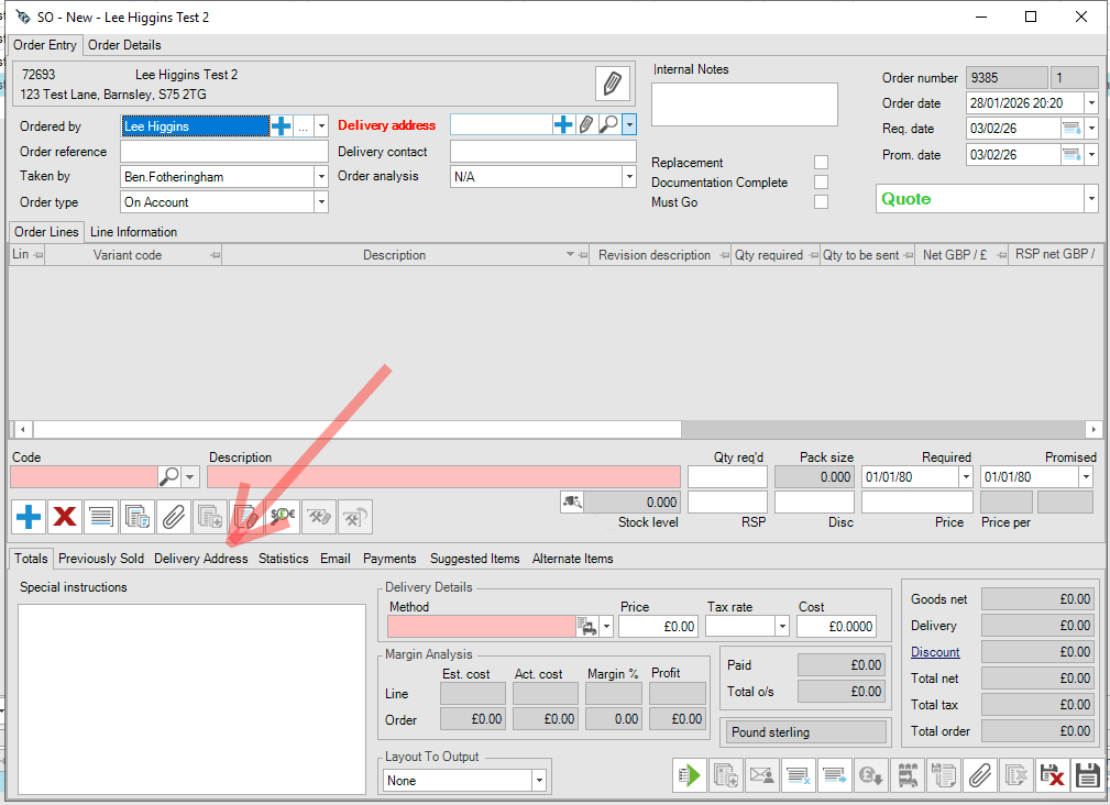 Step #2: Choose, from dropdown, or Enter a delivery address