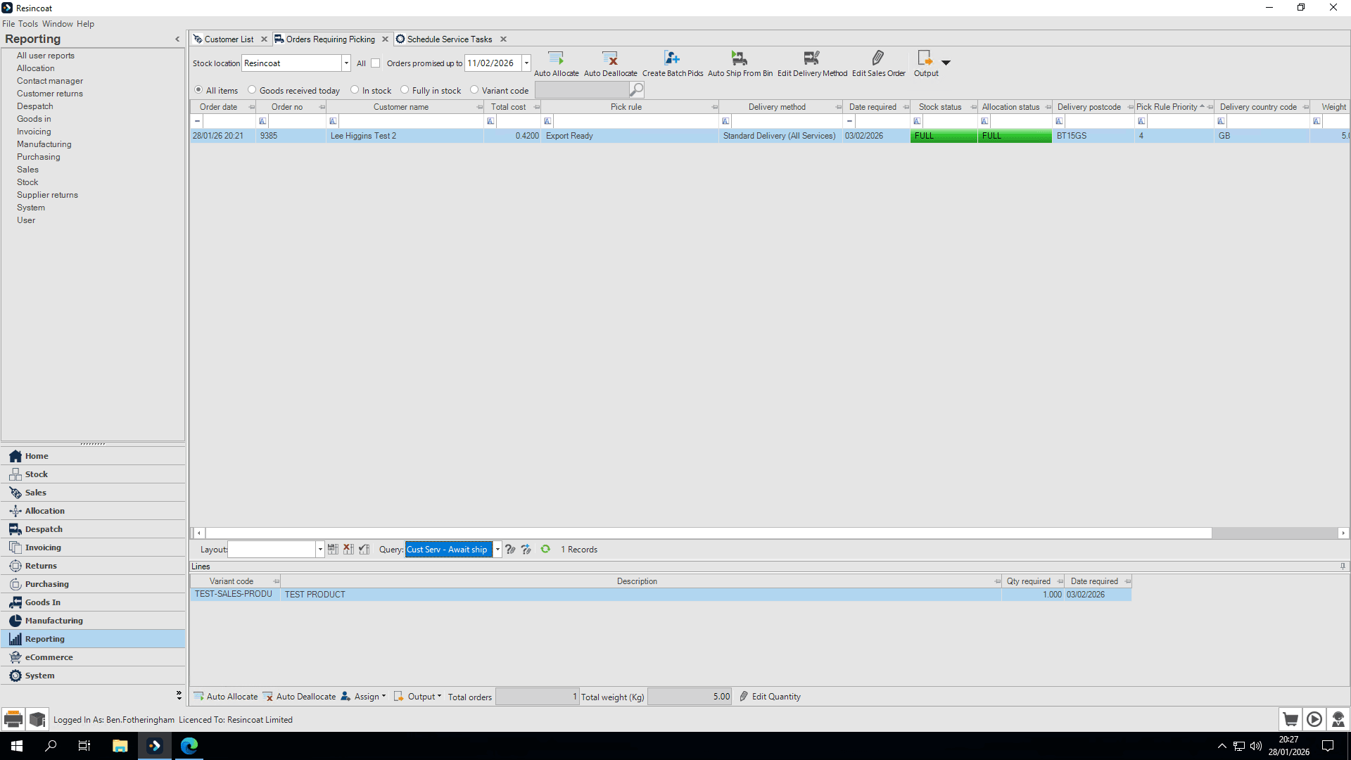 Step #16: Double-click on the order