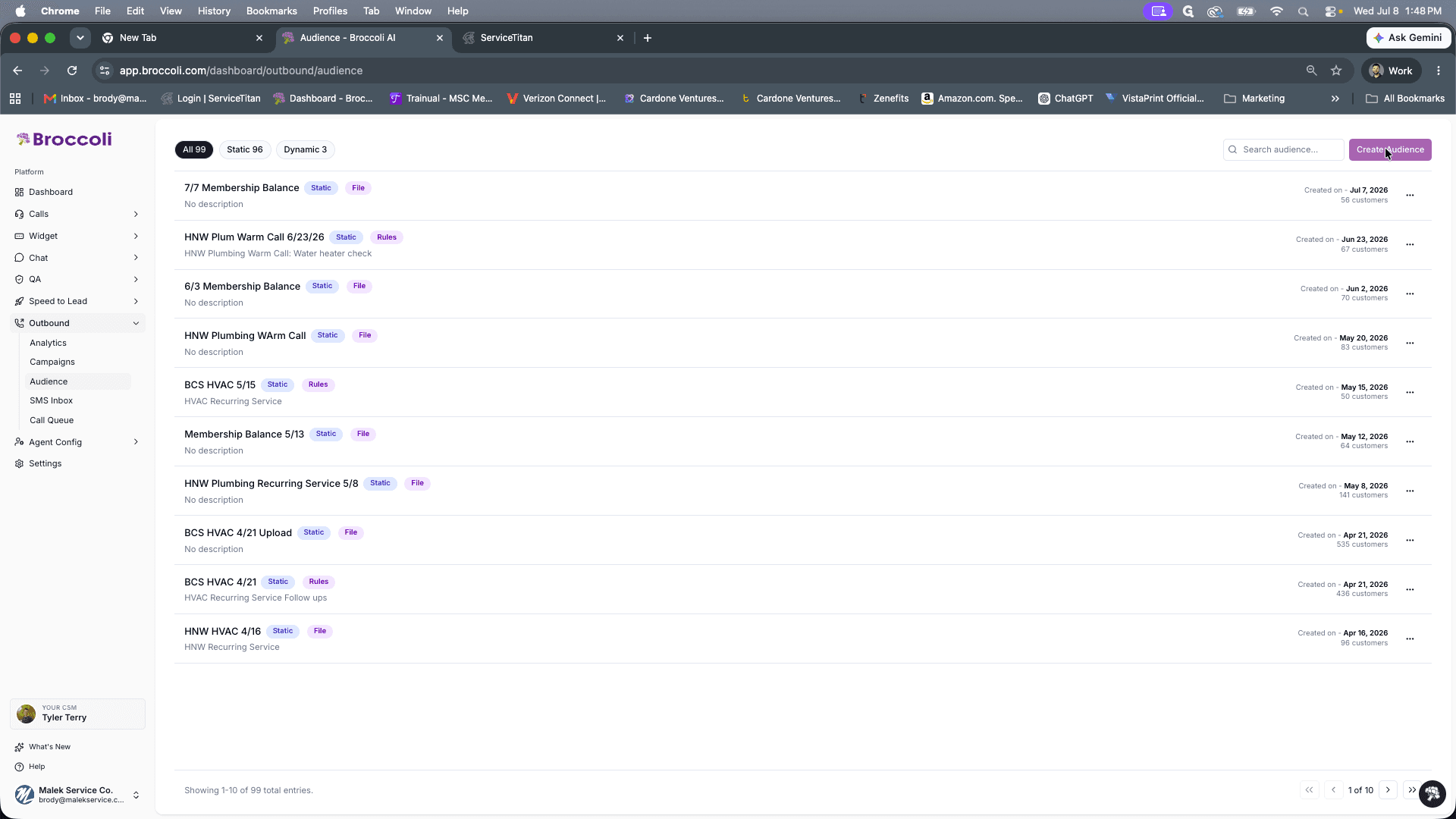 Step #1: Click Create Audience in the top right corner.