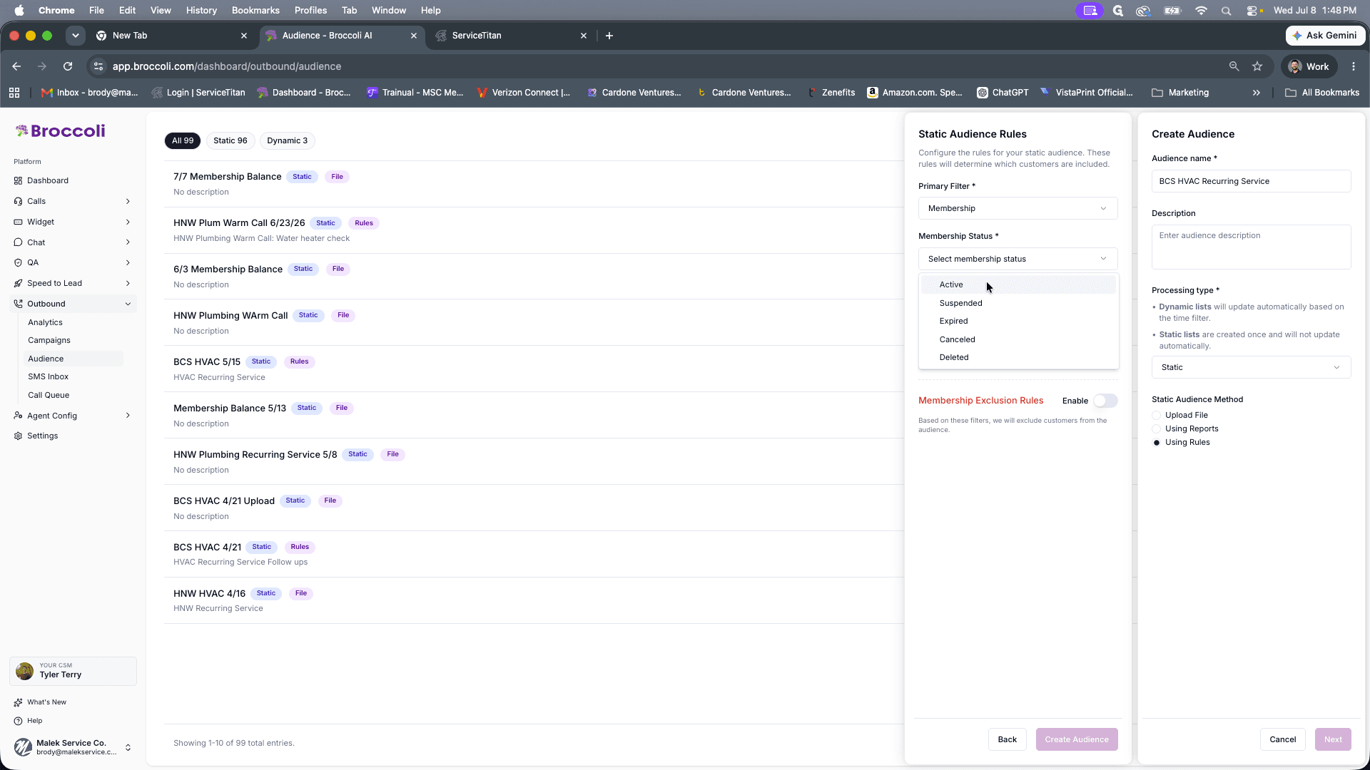 Step #6: Select Active from the Membership Status dropdown menu.