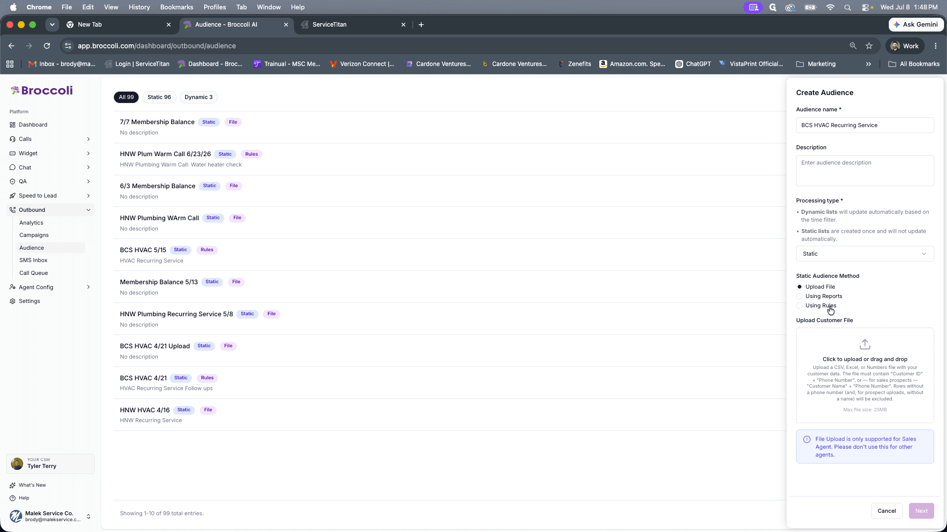 Step #3: Select the Using Rules option to build a static audience.