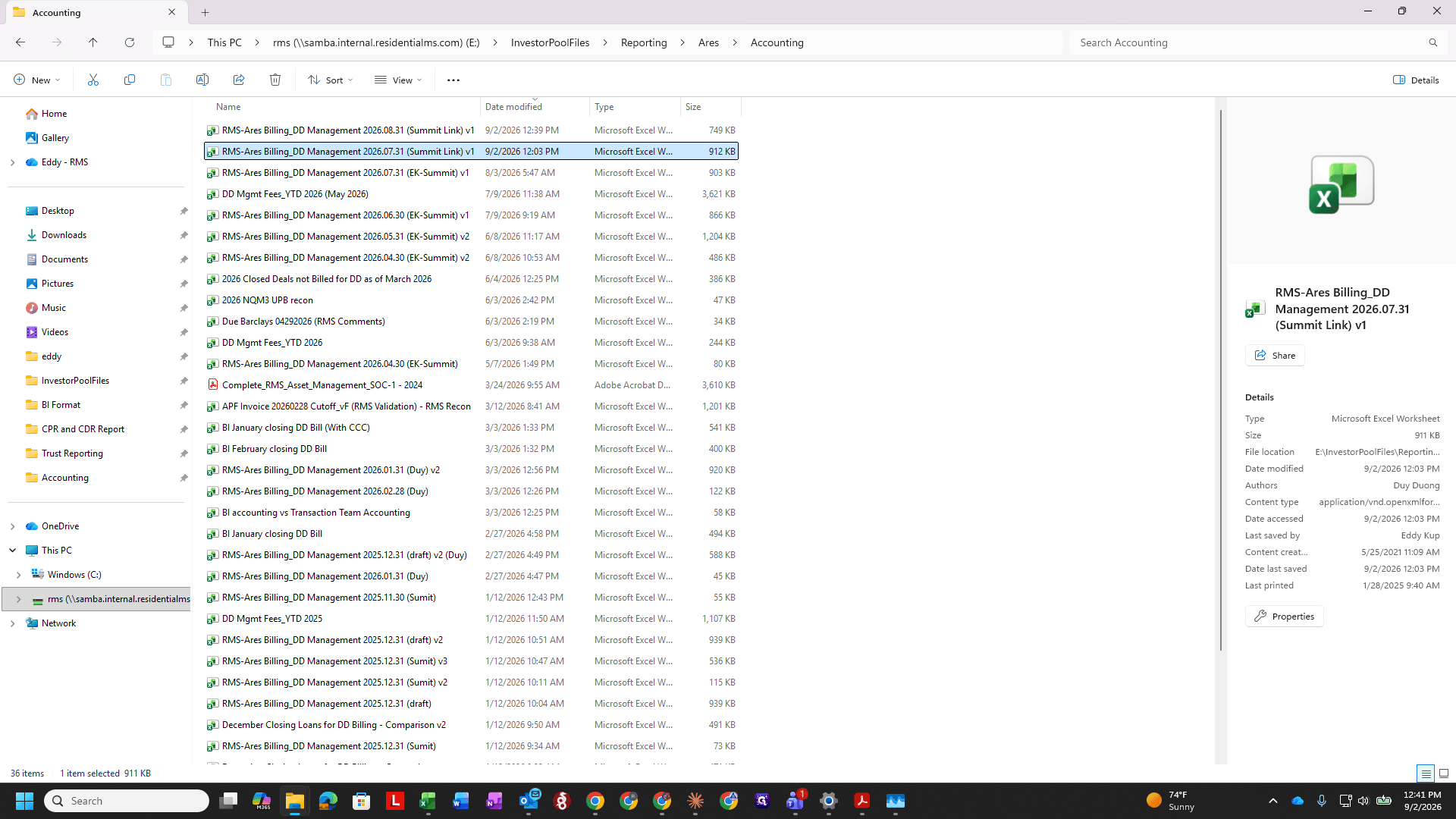 Step #1: Open the prior month's billing workbook template in Excel.