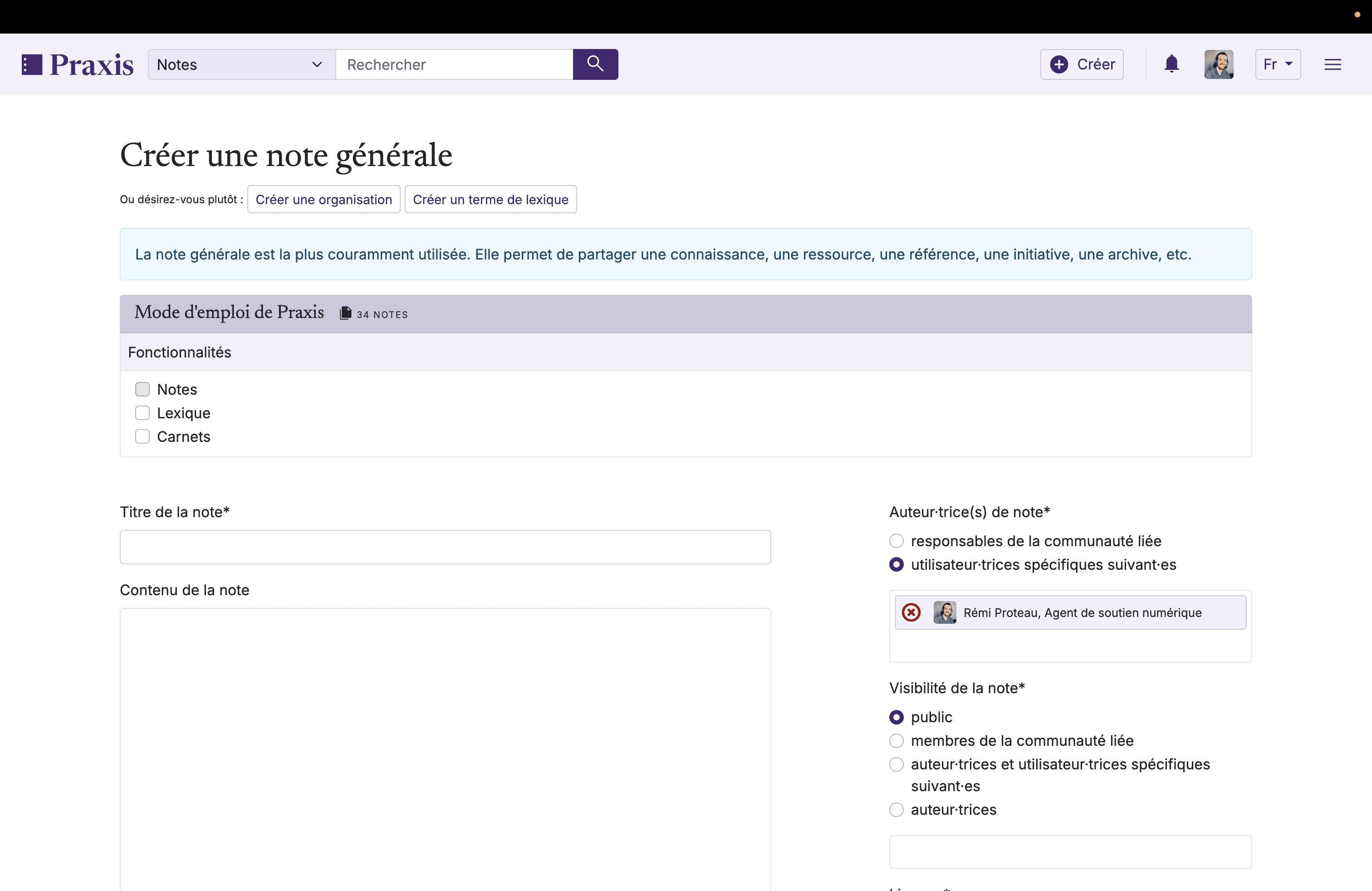 Step #3: Cliquez sur "Notes"