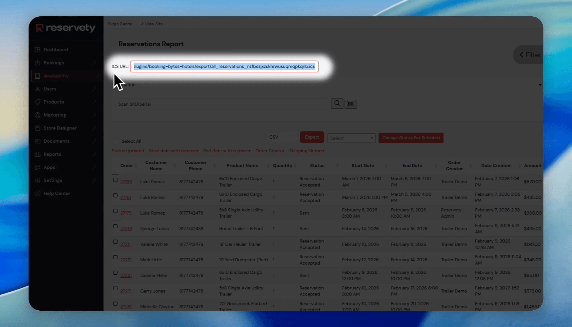 Step #3: Copy the ICS URL.