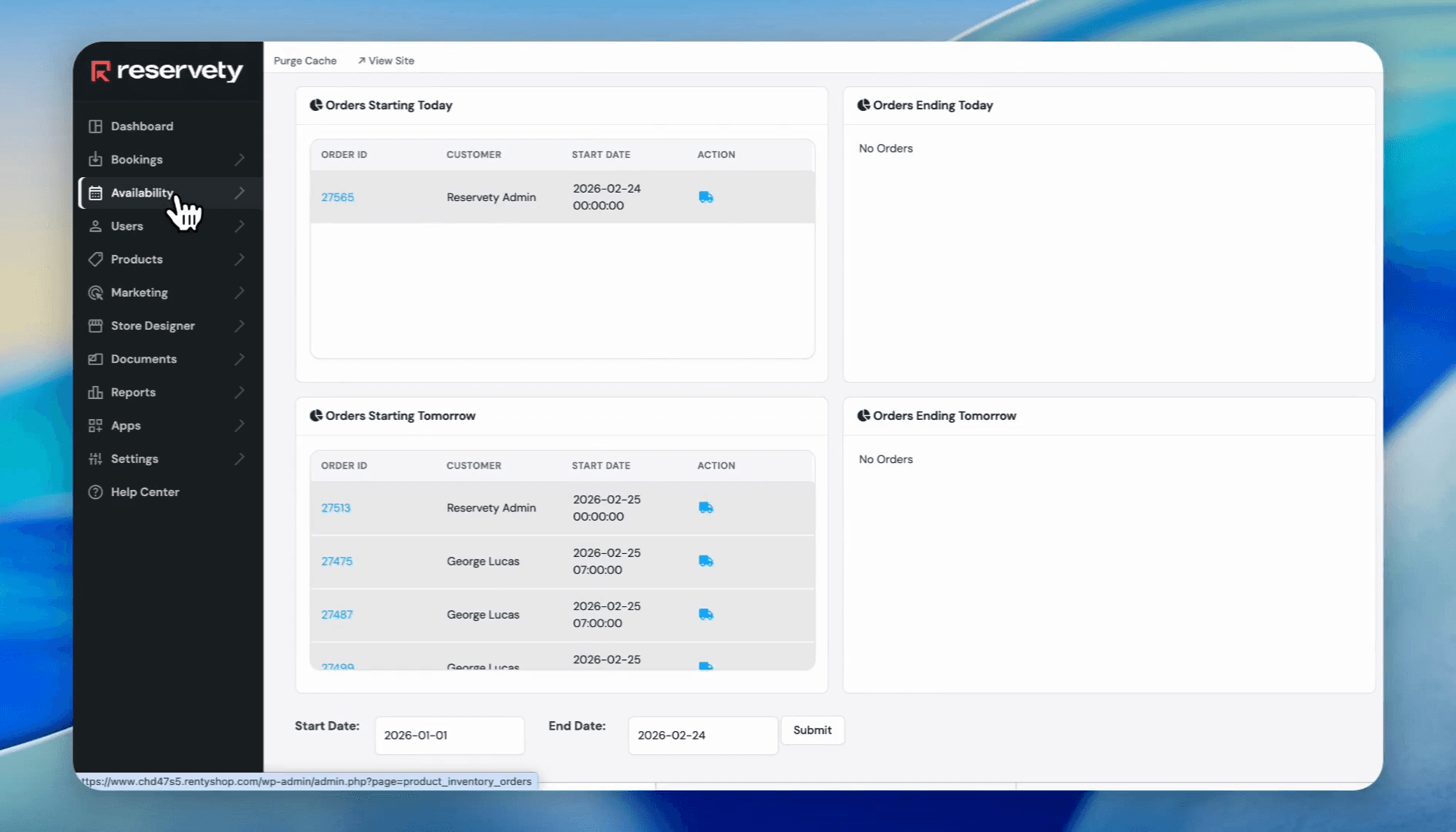 Step #1: Click Availability.