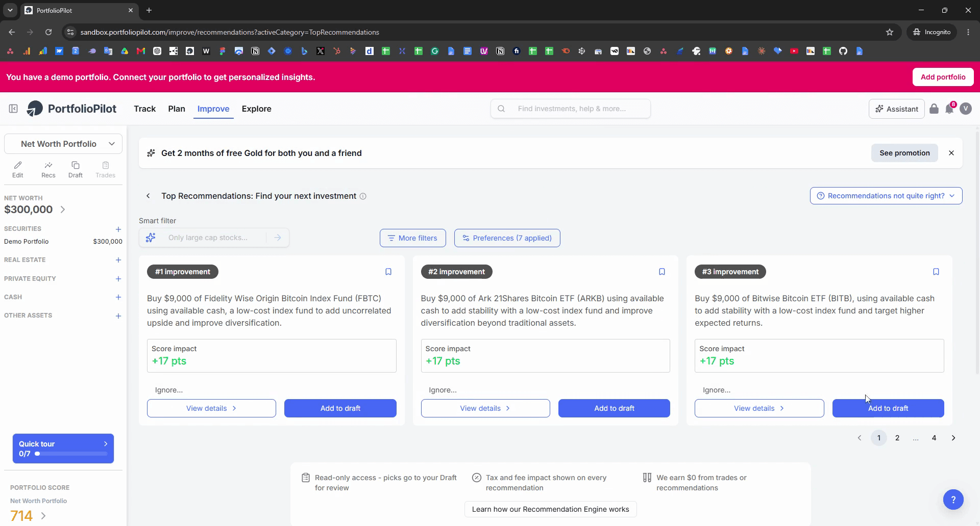 Step #5: Click the Next arrow in the bottom right corner to cycle through additional recommendations.