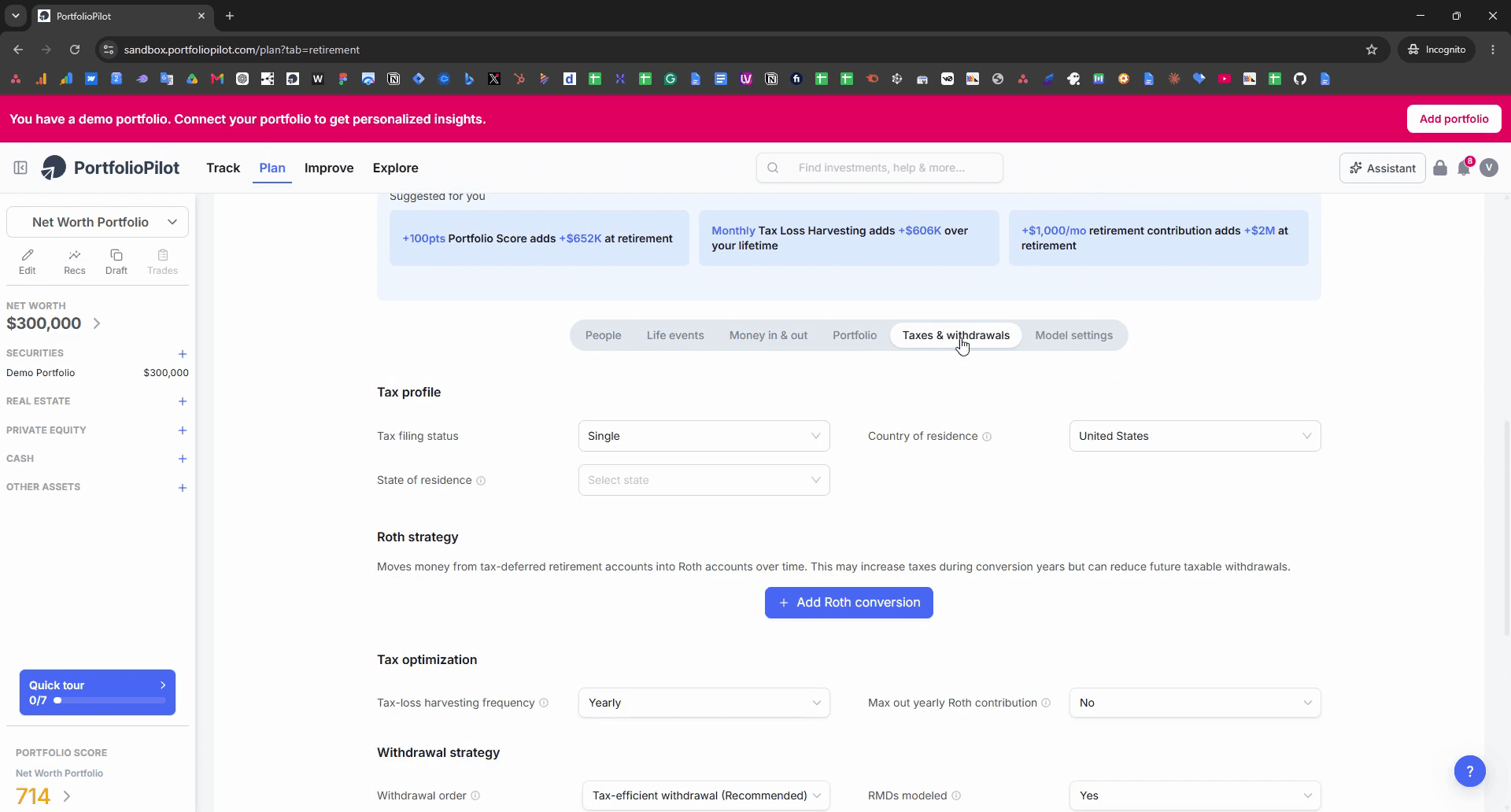 Step #10: Click Model settings to review global assumptions.