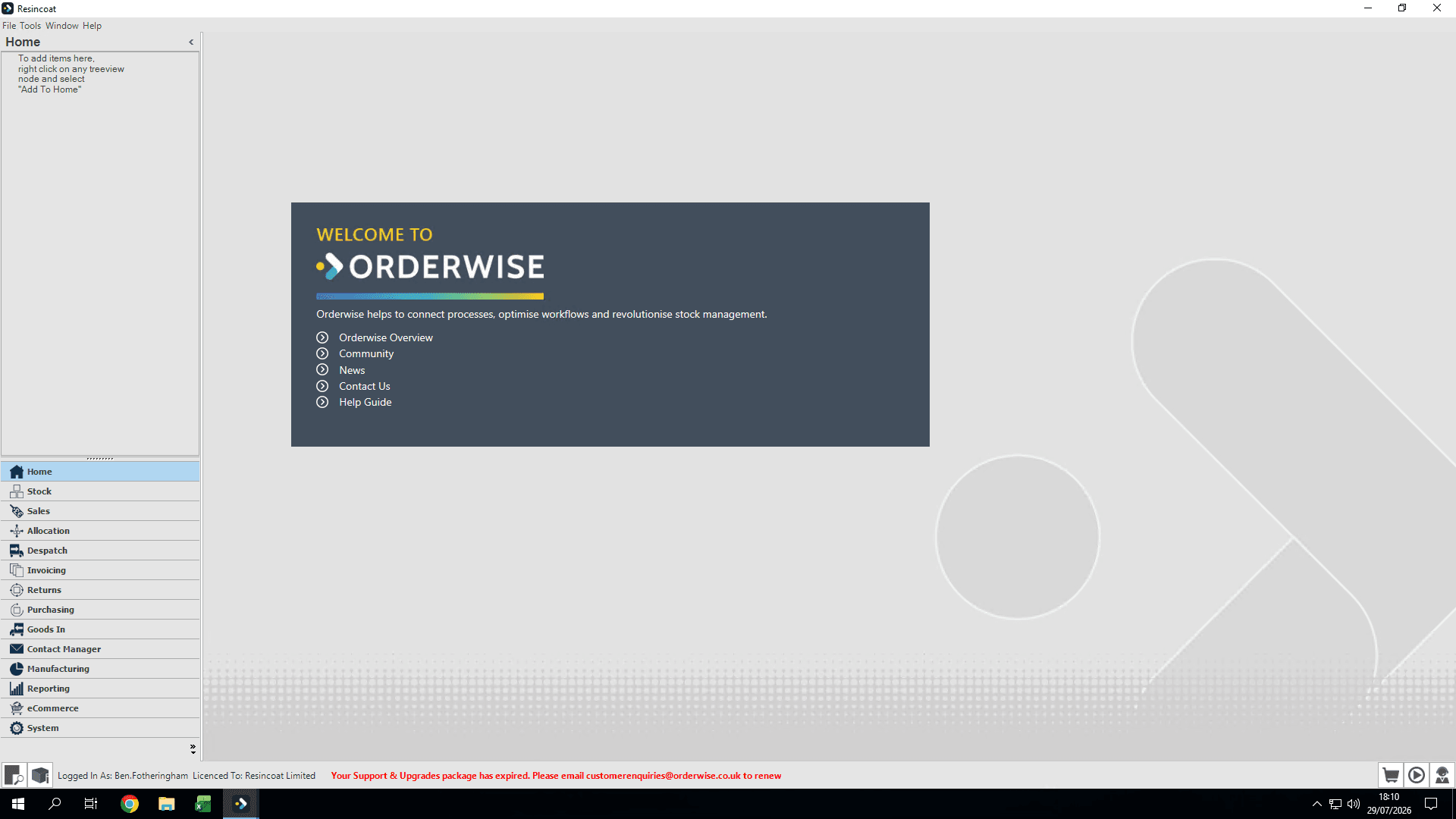 Step #1: Click Manufacturing in the main navigation.
