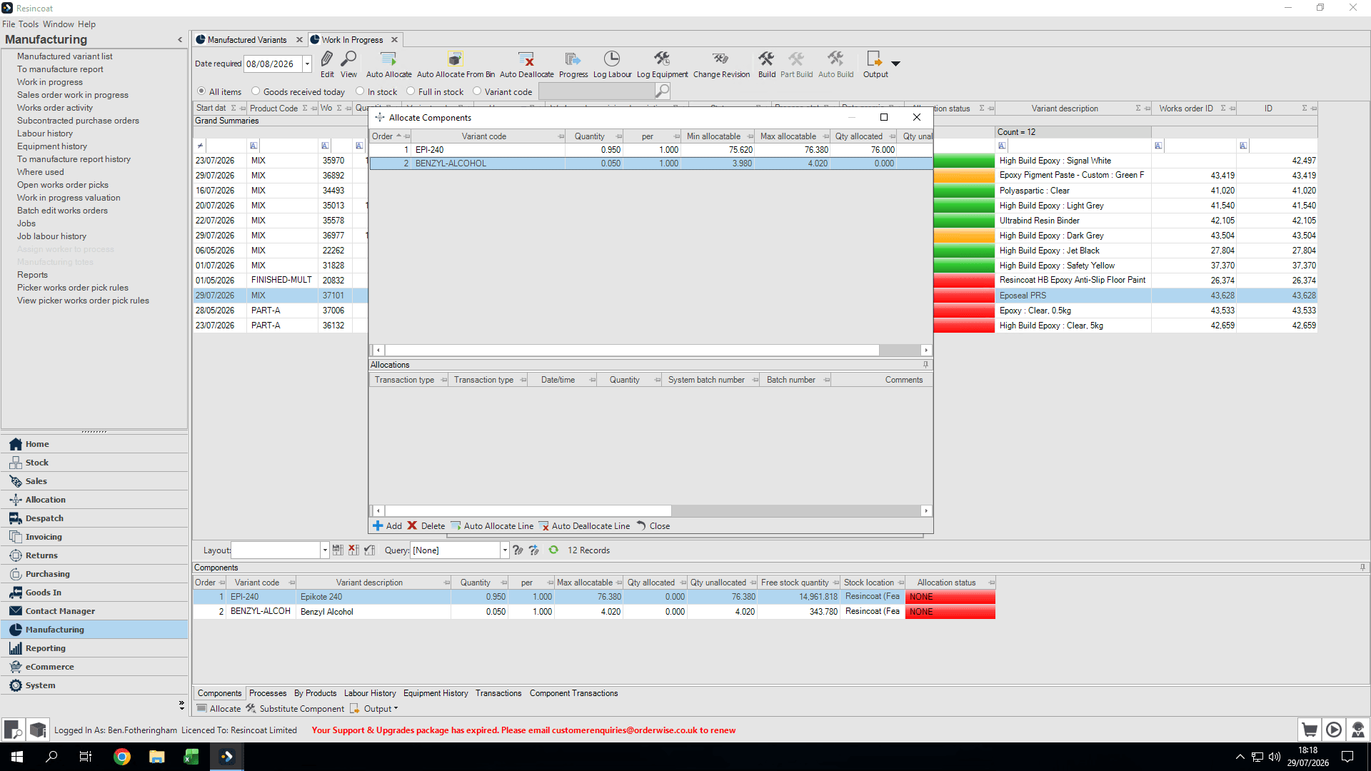 Step #24: Repeat steps 20 - 23 for all remaining components in the prescribed sequence order.
