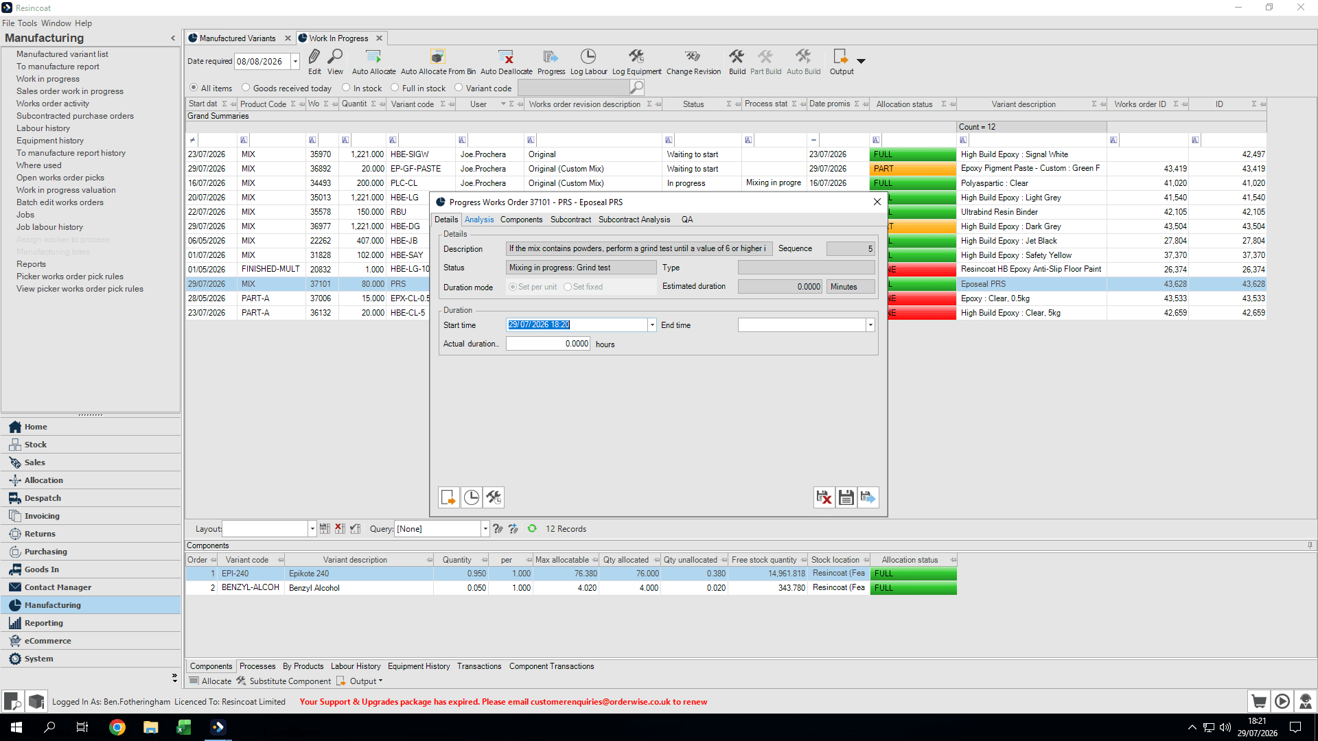 Step #31: Click the Analysis tab to record your grind test results. (if applicable)