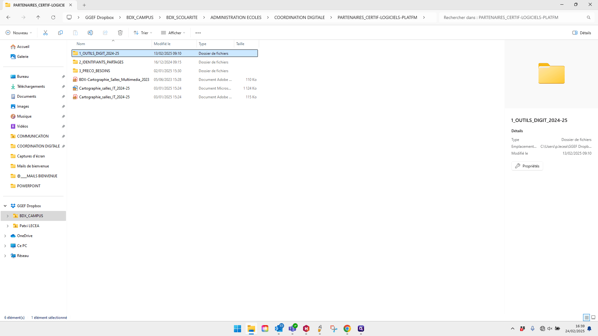 Step #4: Double-cliquez sur "1_OUTILS DIGIT_2024-25"