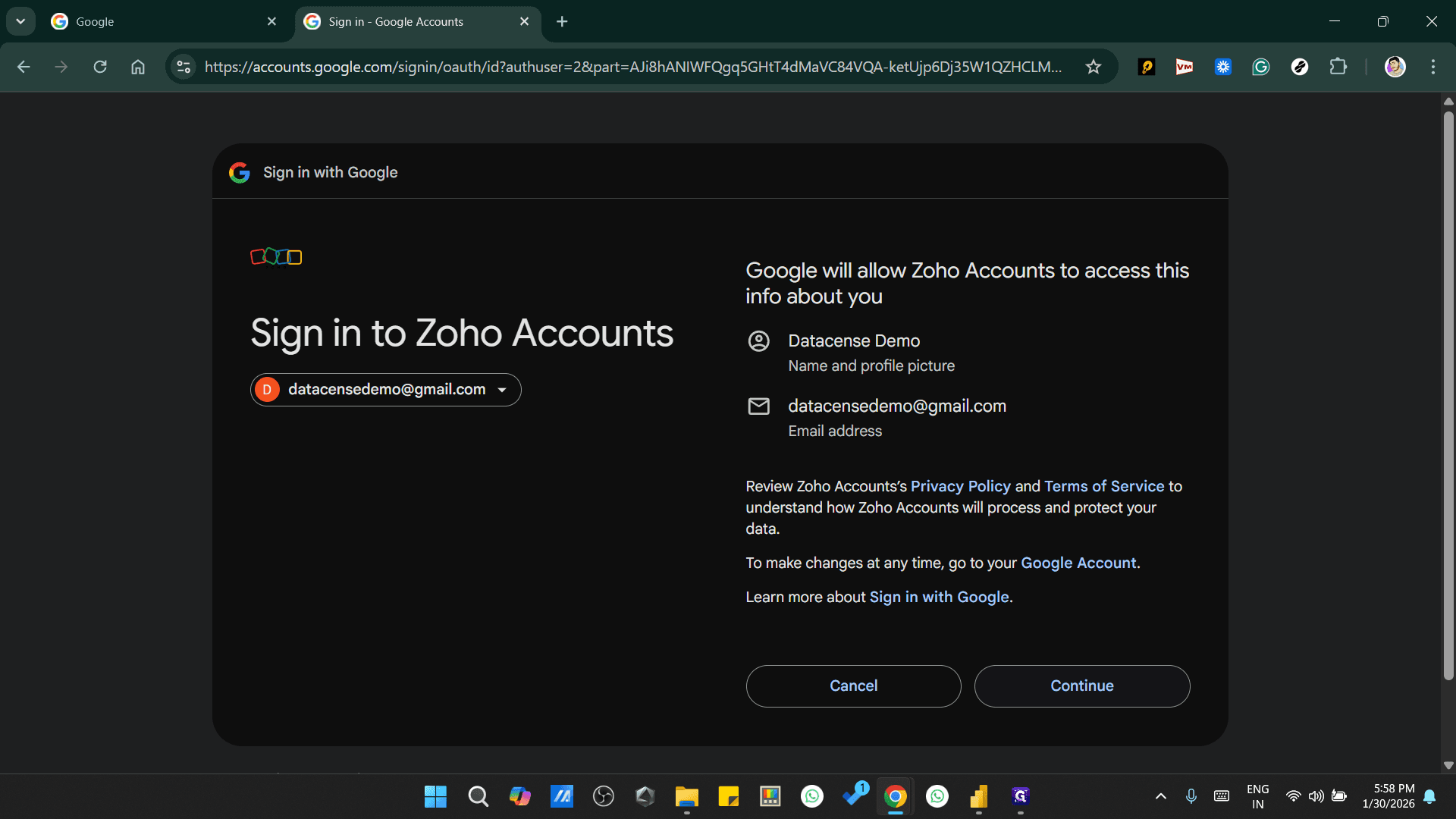 Step #3: Click on "Continue"