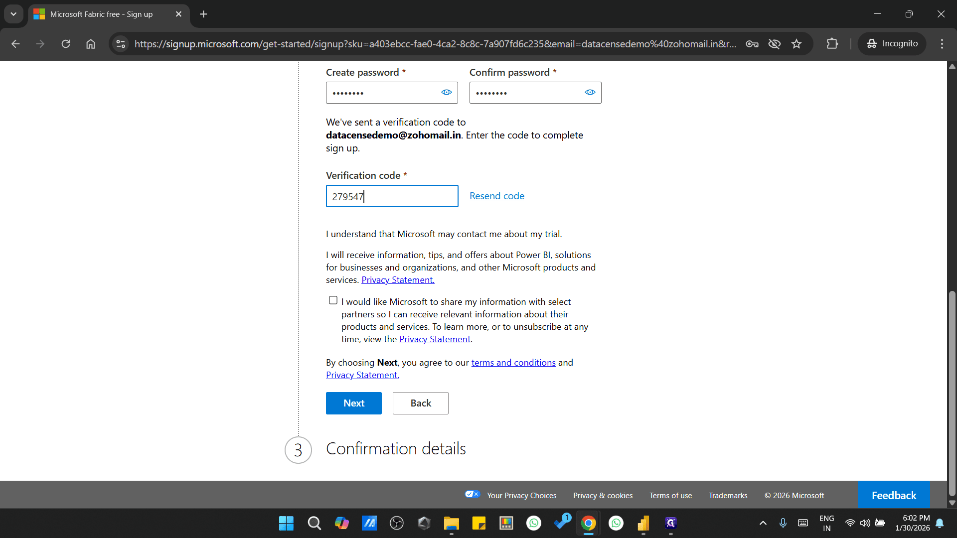 Step #40: Click on "I would like...."