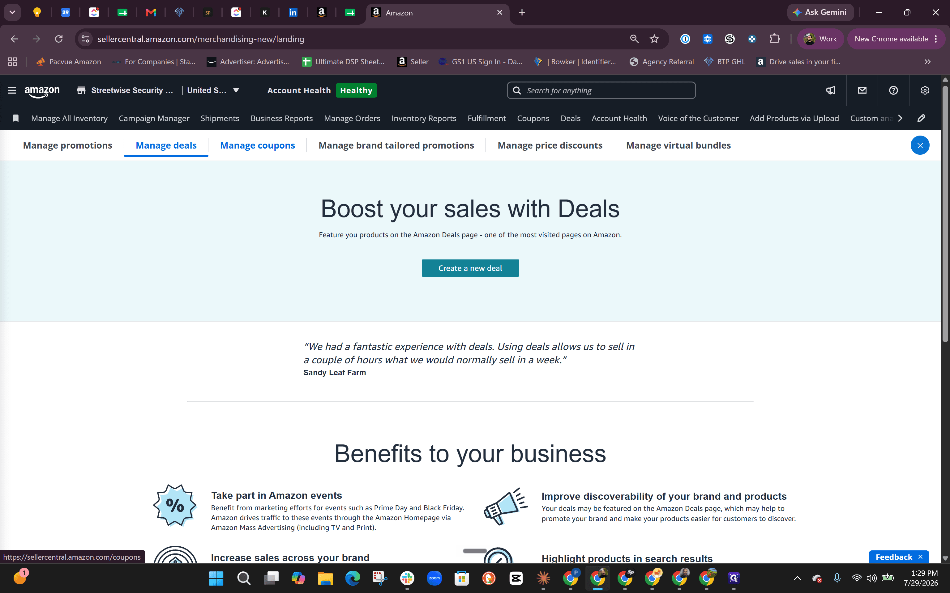 Step #10: Click on Manage coupons to explore additional promotional strategies being utilized.
