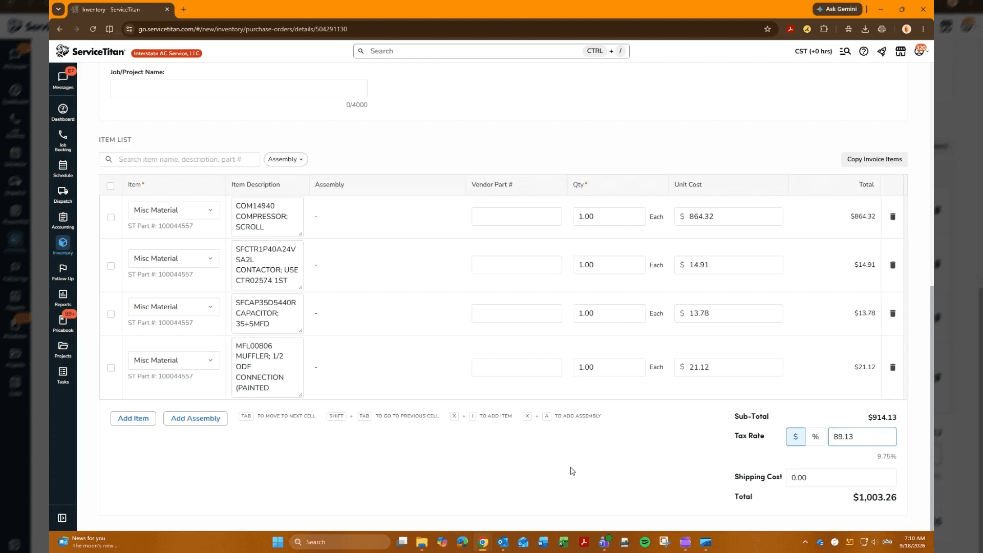 Step #8: Add your tax into the Tax Rate and Shipping Cost