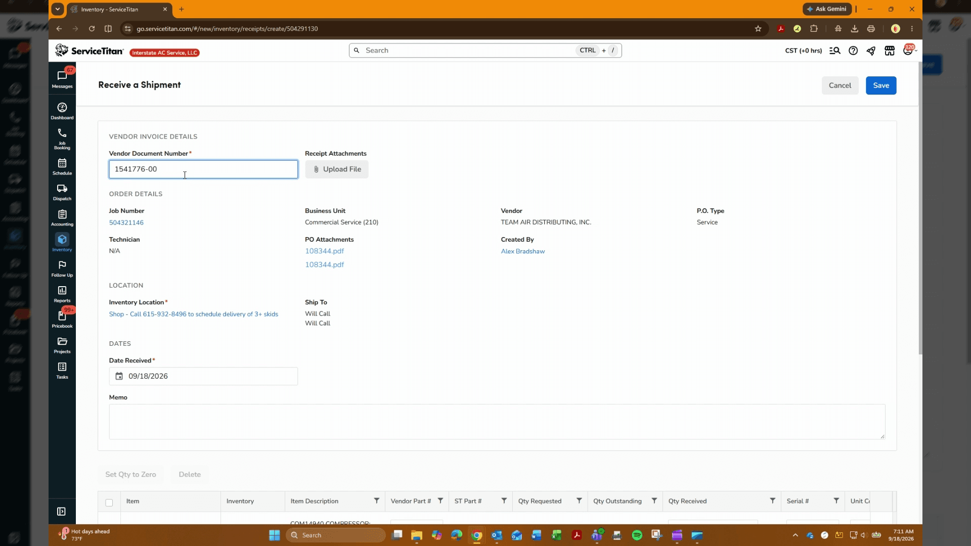 Step #3: Click Upload File under Receipt Attachments.