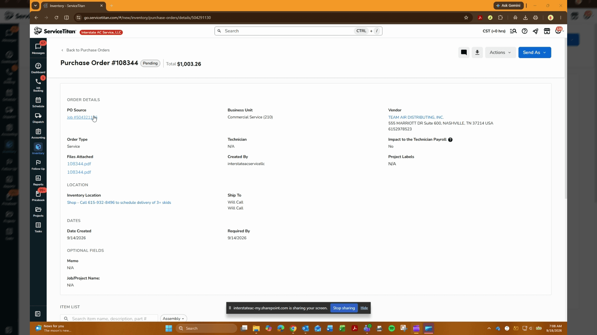 Step #1: Click the PO source link in the Order Details section.