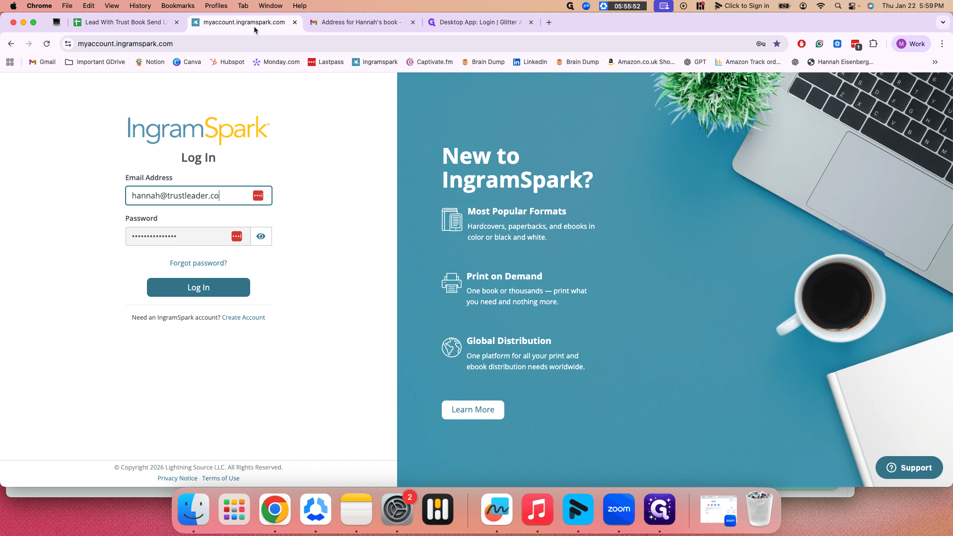 Step #58: Click on "* myaccount.ingramspark.com"