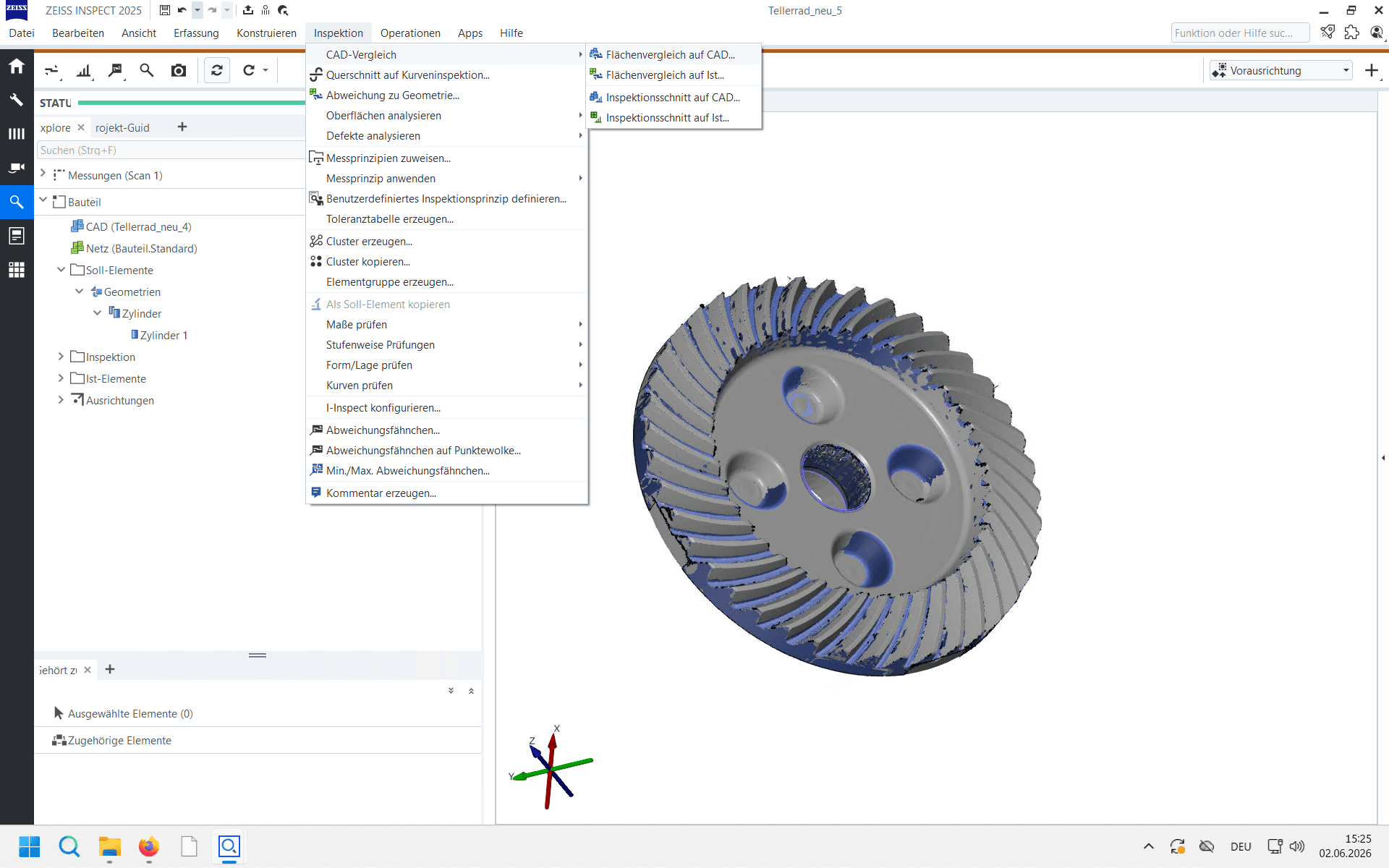 Step #19: Navigieren Sie zu CAD-Vergleich und wählen Sie Flächenvergleich auf CAD.