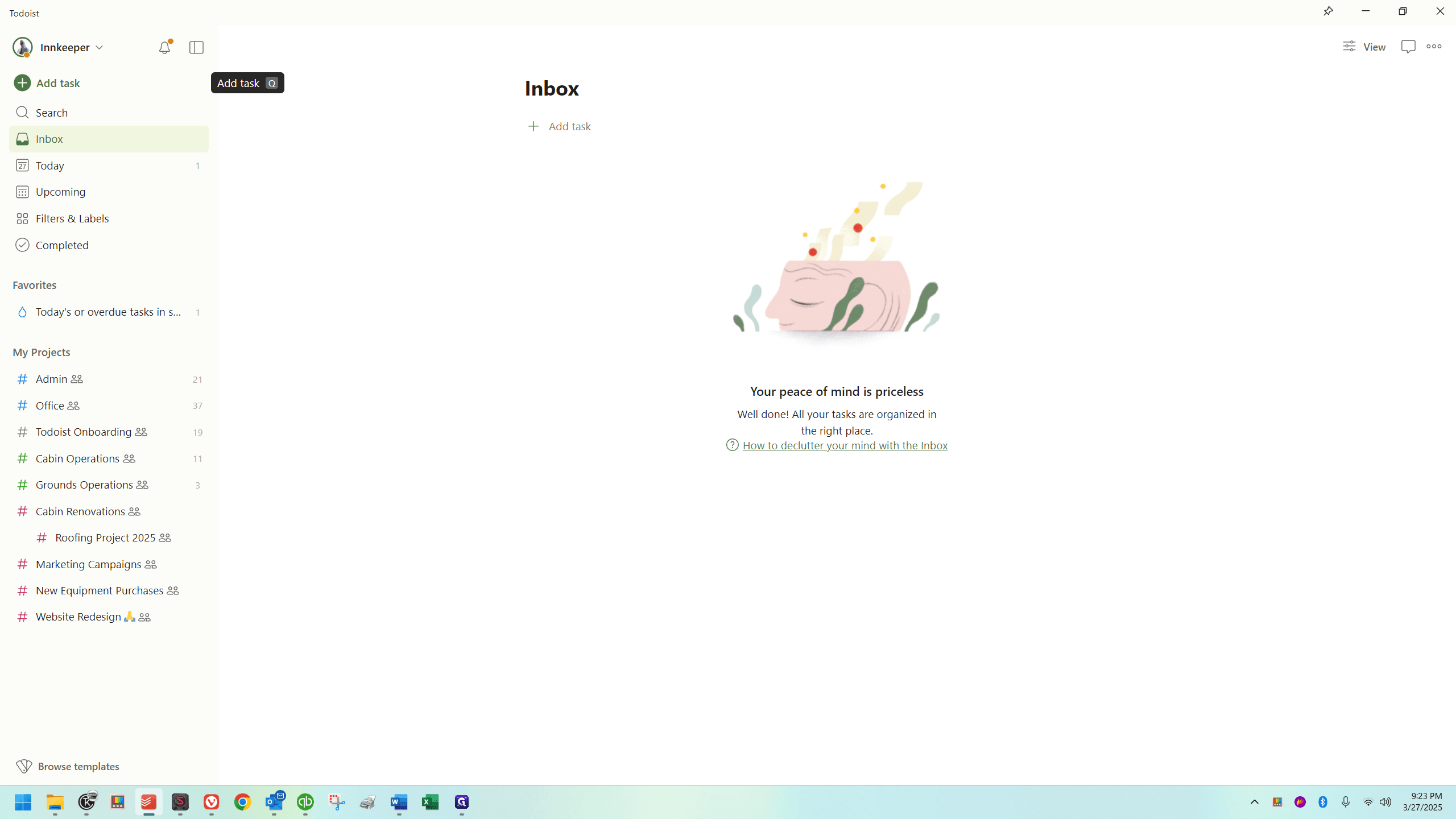 Step #4: Tip! You can also press "Q" on your keyboard to open the quick add task prompt