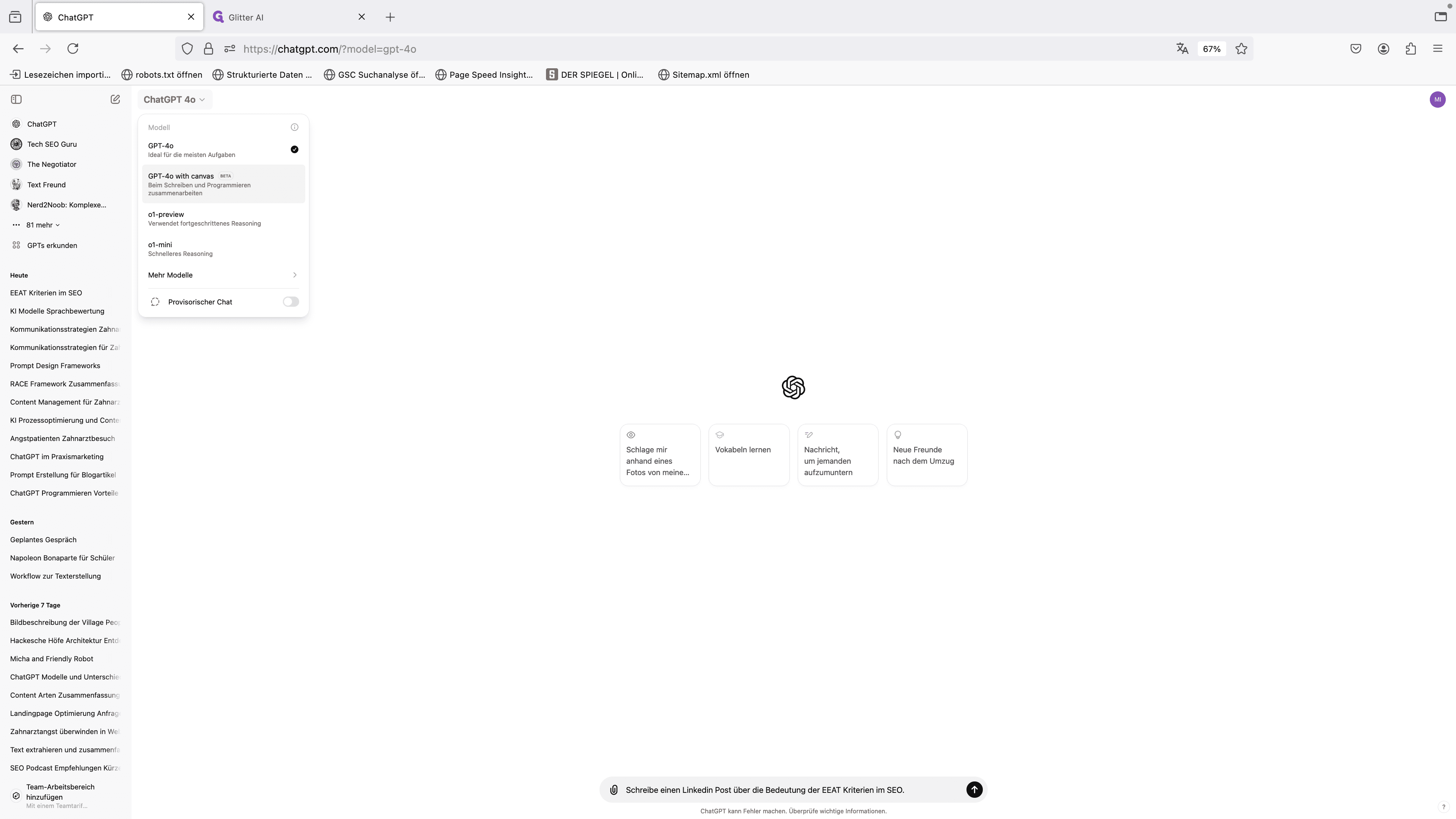 Step #2: Klicken Sie auf "GPT-4o with Canvas"