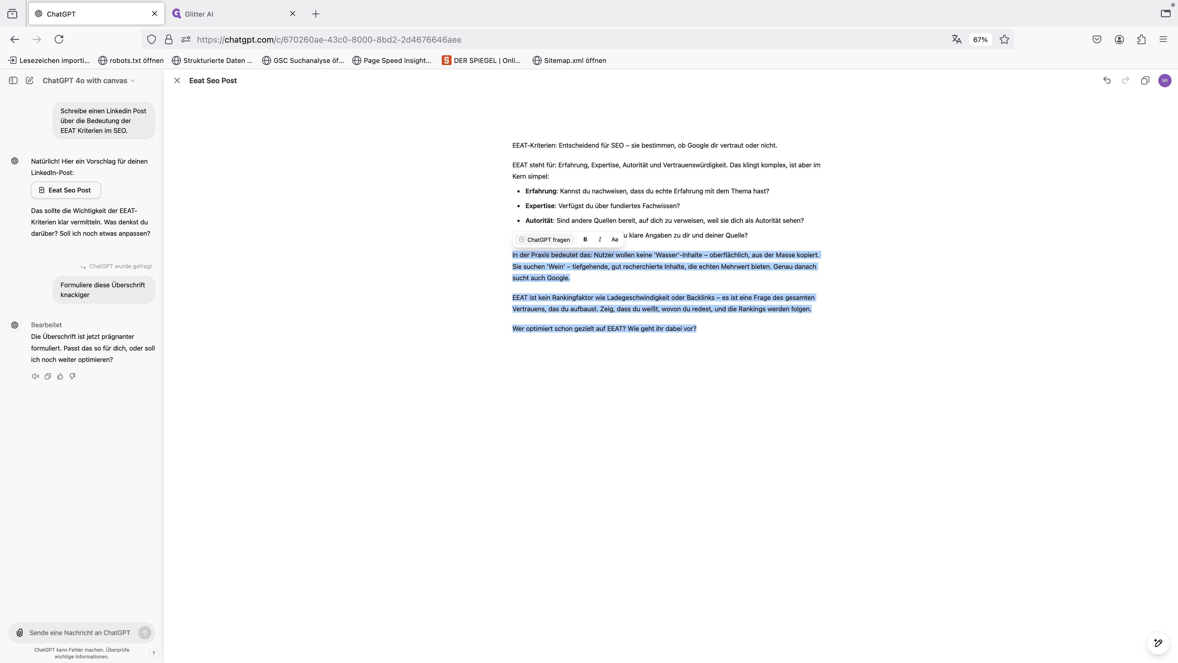 Step #9: Klicke Sie auf "ChatGPT fragen"