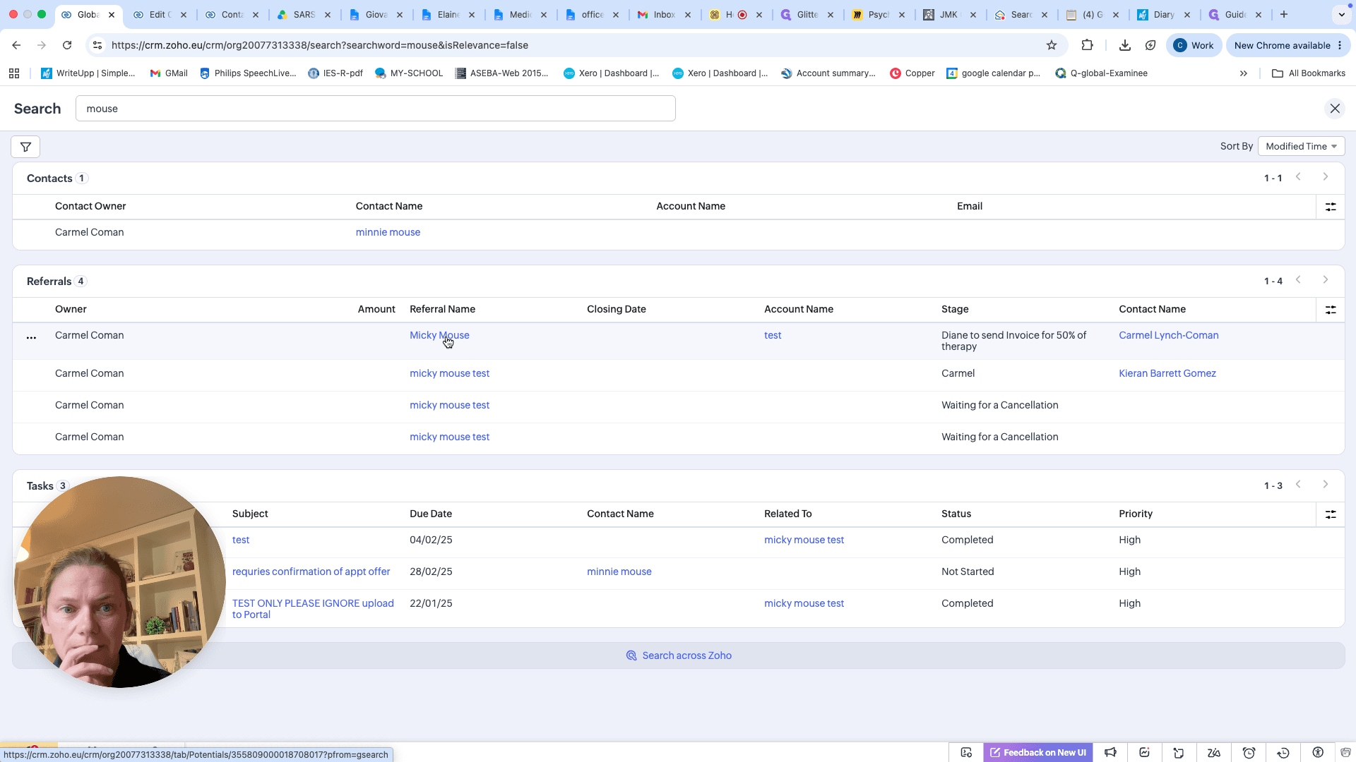 Step #4: Select the client record from the search results.