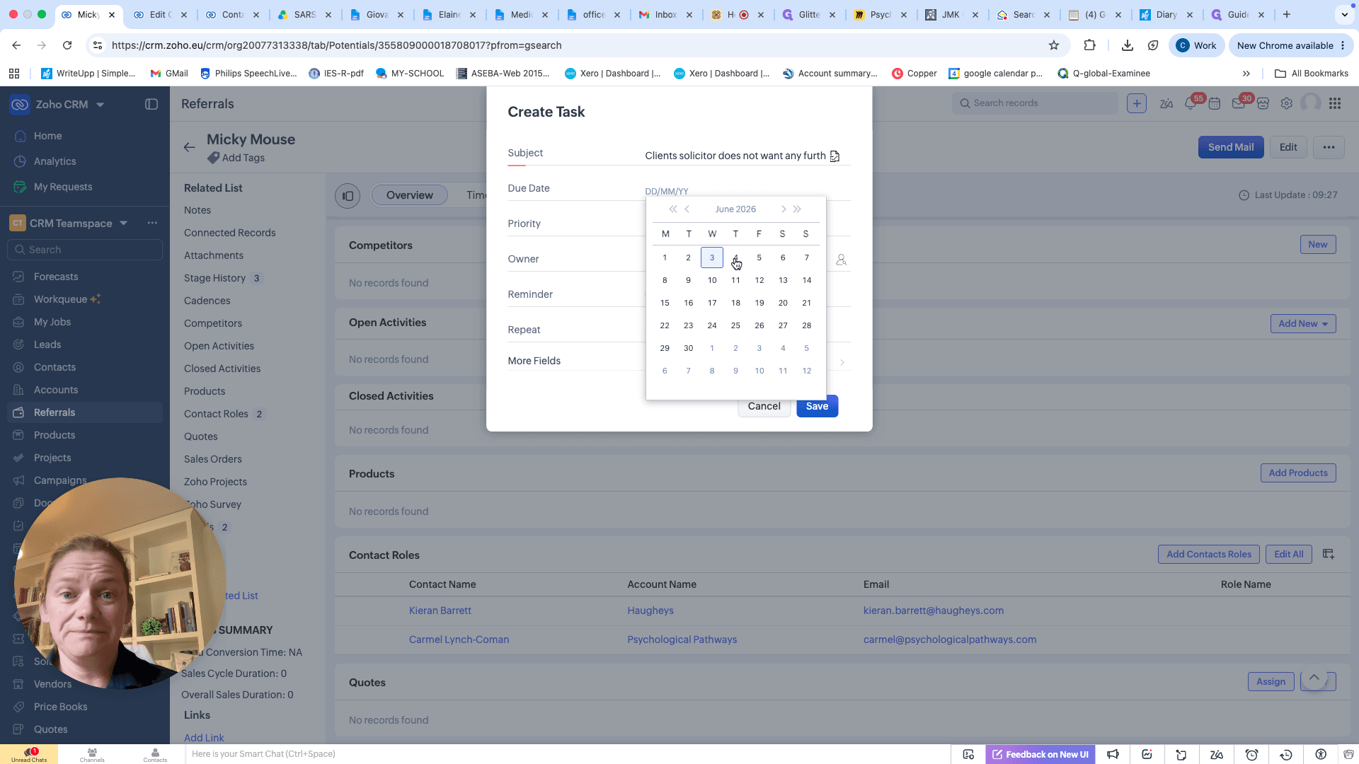 Step #7: Click the Due Date field and select the appropriate date from the calendar.