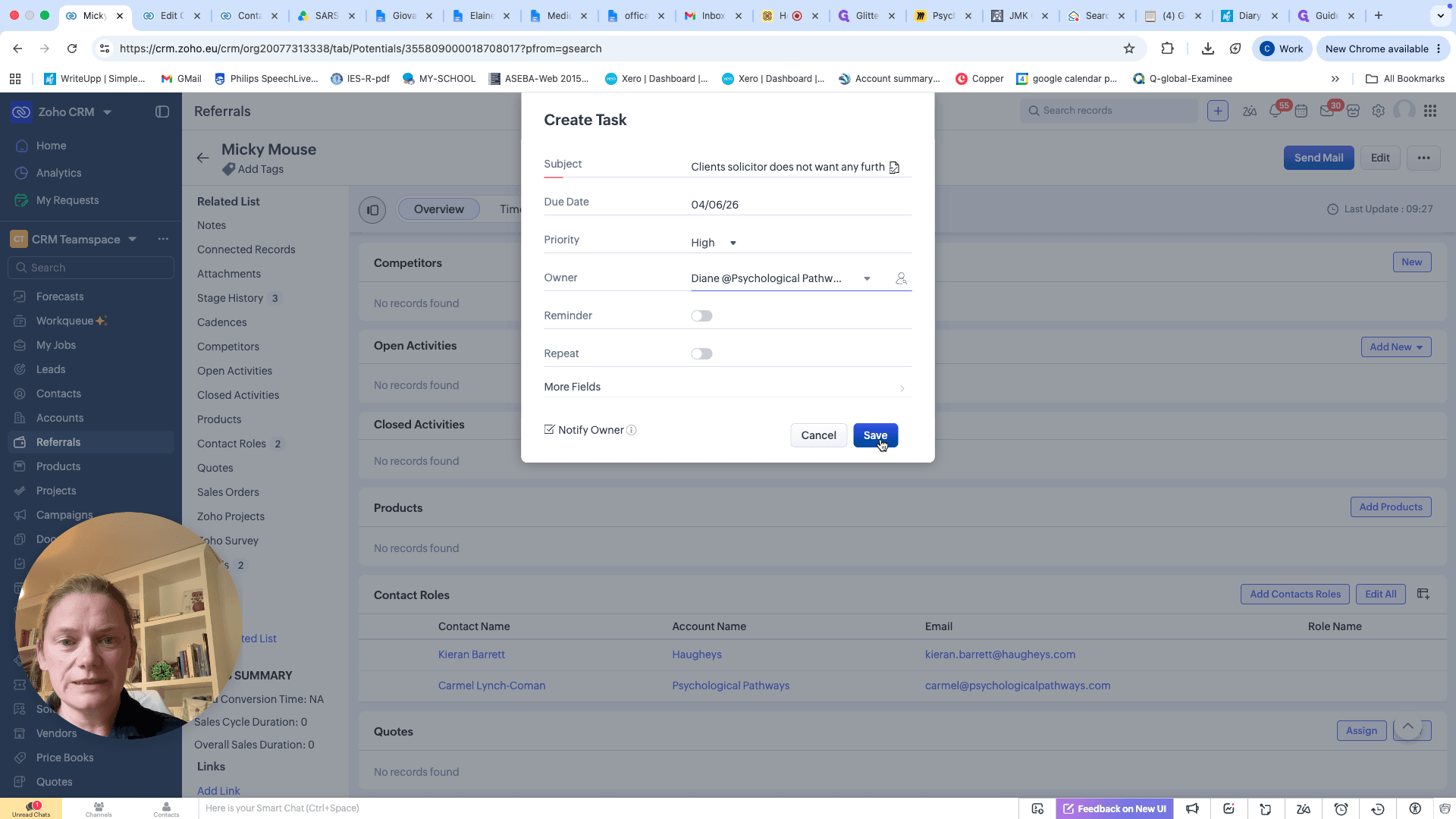 Step #10: Click Save to create the task.