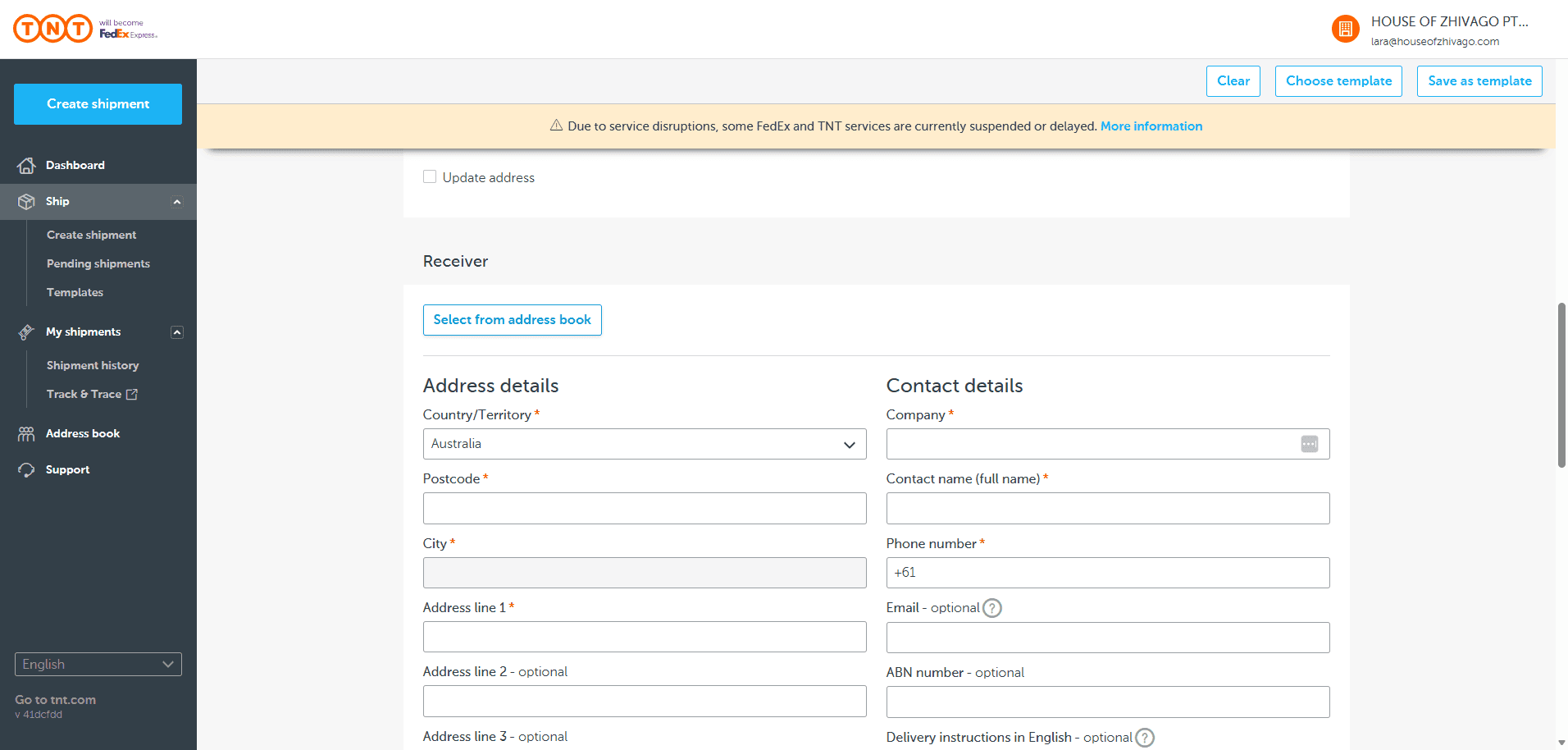 Step #8: Click on "Select from address book"