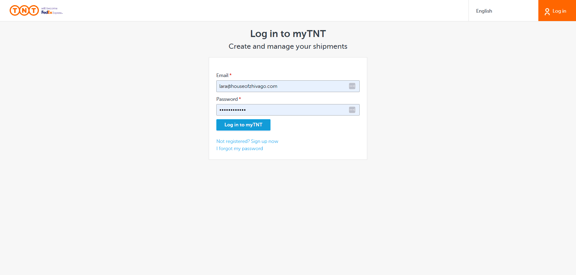 Step #4: Click on "Log in to myTNT"