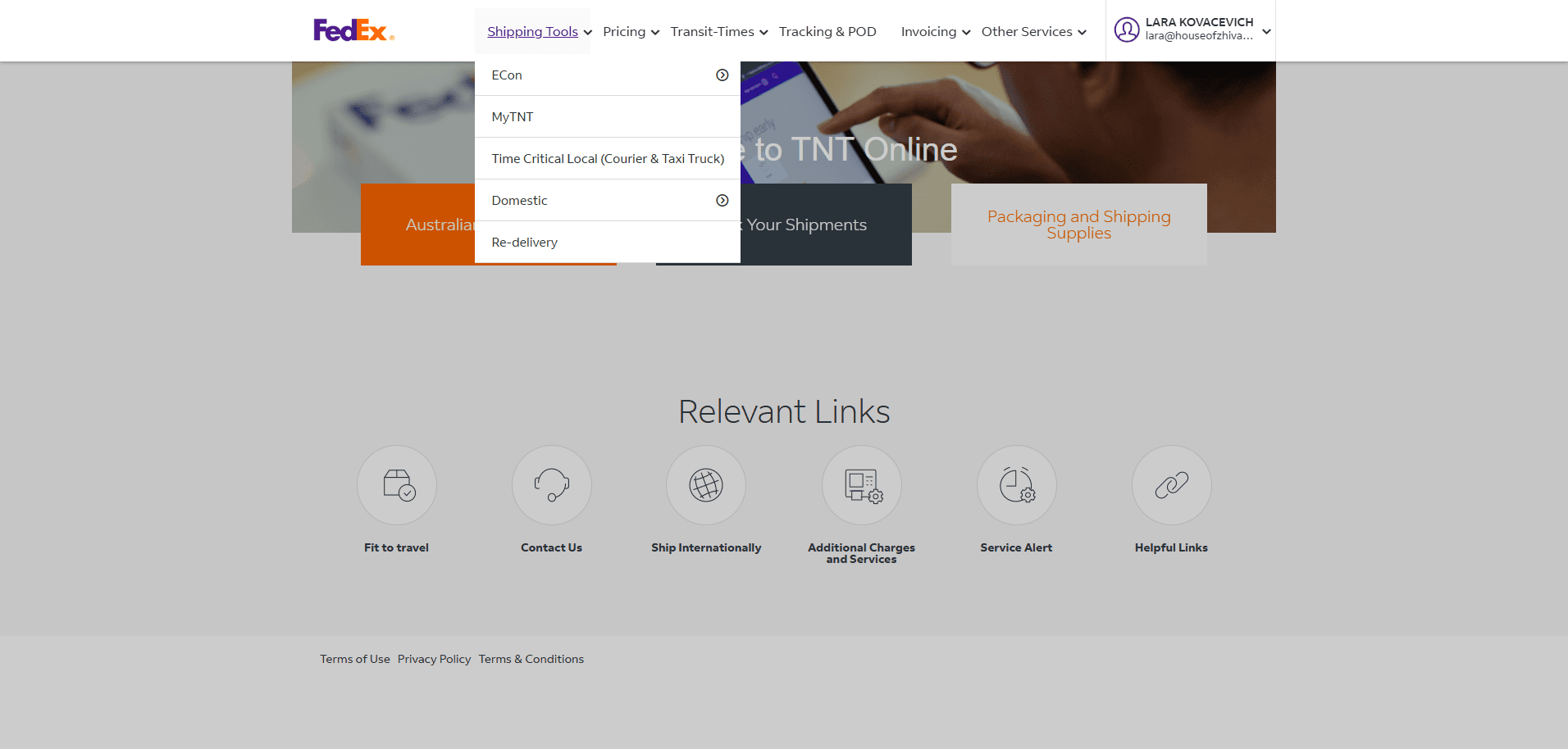 Step #2: Click on "Shipping Tools"