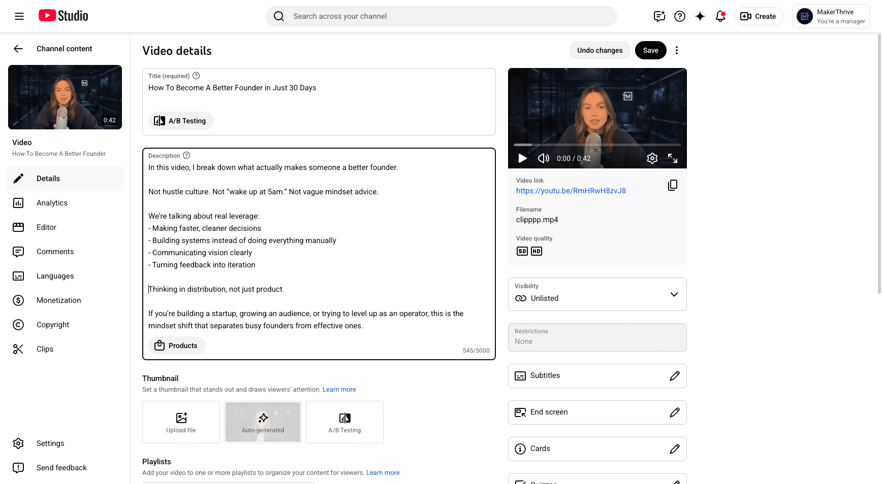 Step #70: Click on "Thinking in"