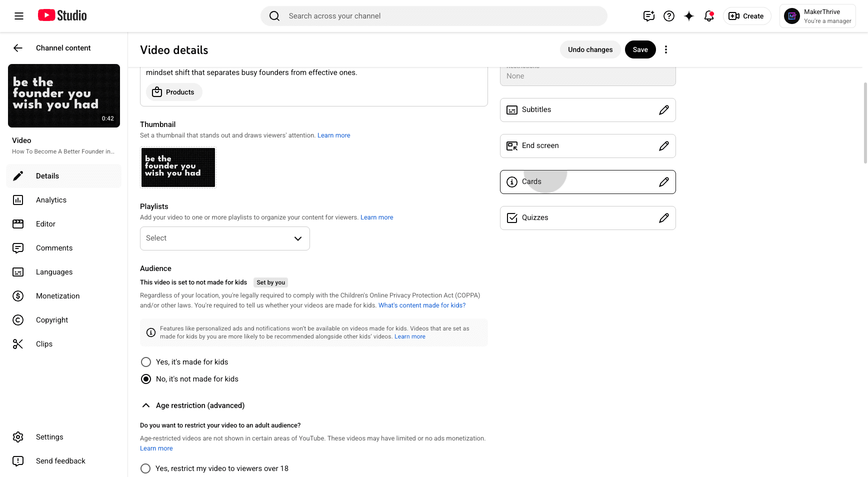 Step #41: Click on "Cards"