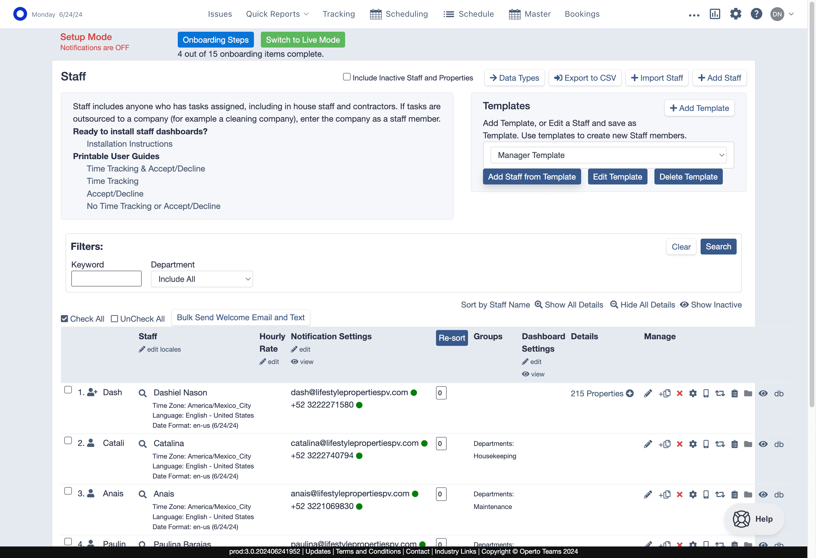Step #4: Hagan clic en "Add Staff from Template"